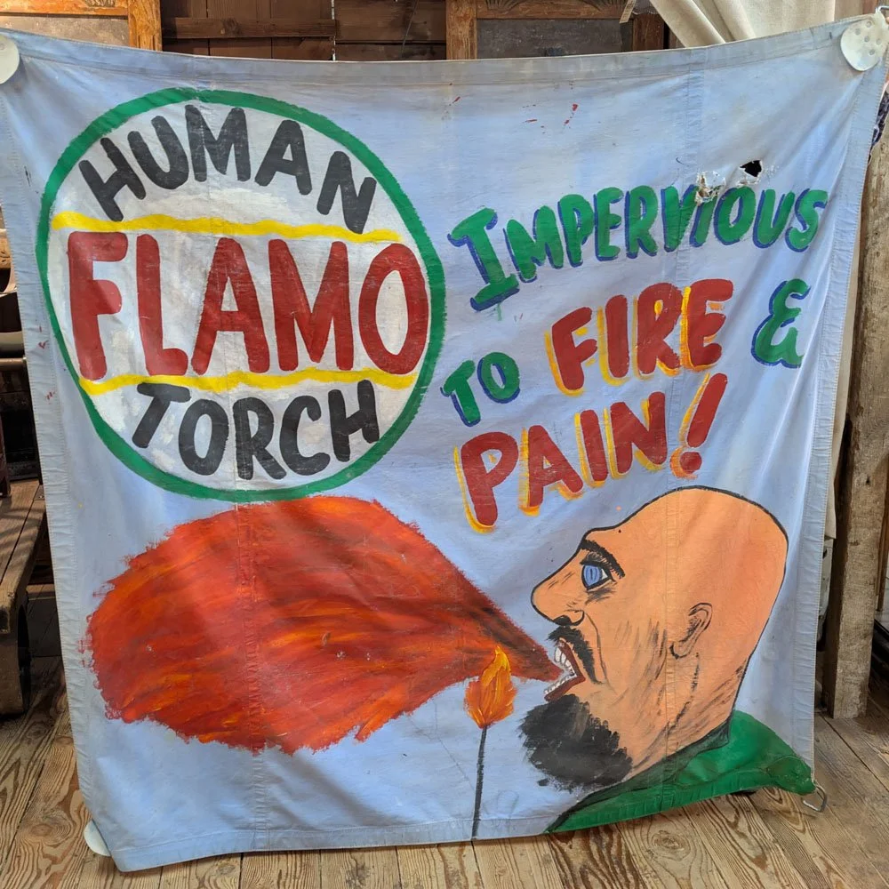 Flamo the Human Torch Circus Banner