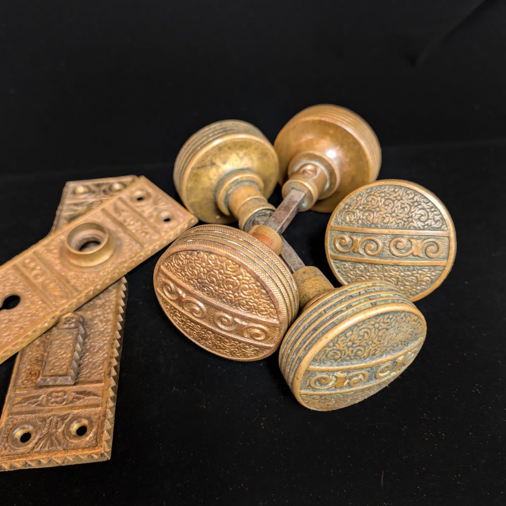 Bouquet Door Knob Pair, Single, or Door Plate Pair by Nimick & Brittan, ca. 1883