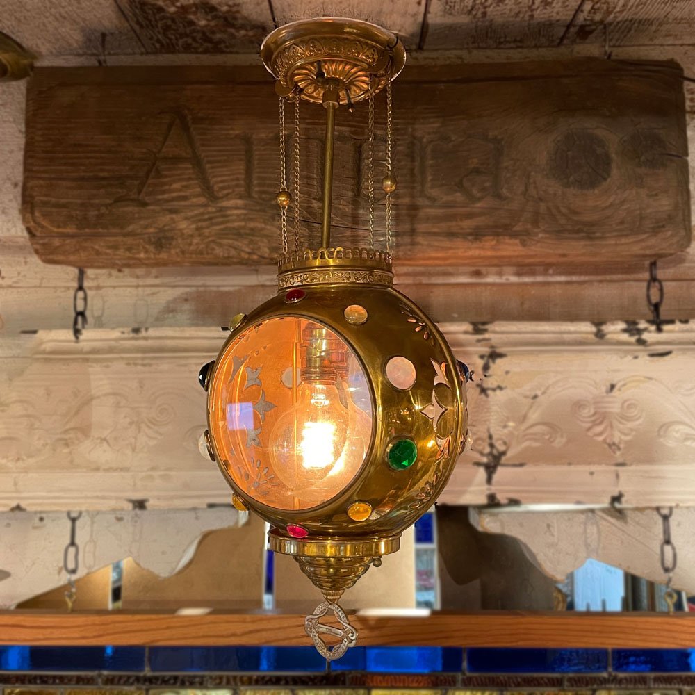 Victorian Jeweled Pendant Fixture