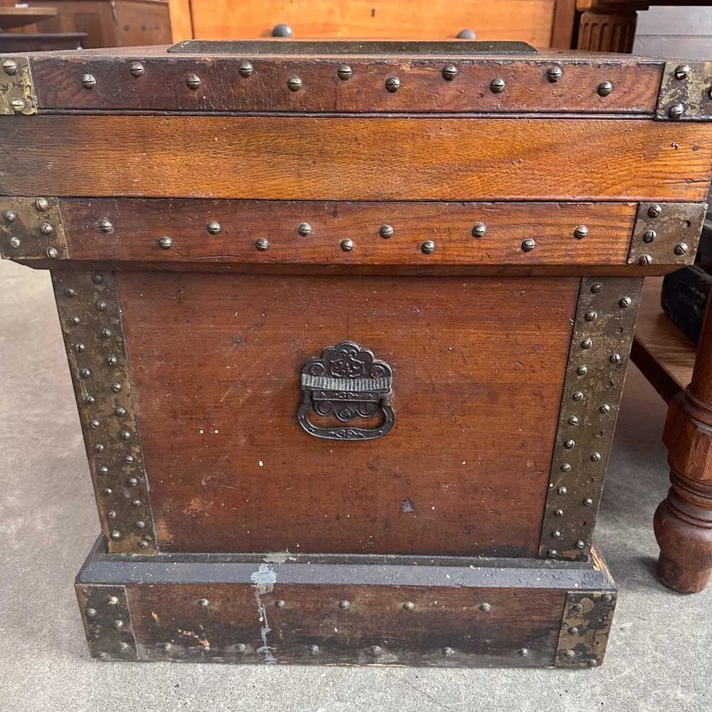 Heavy Duty Antique Wood Tool Trunk — Aurora Mills