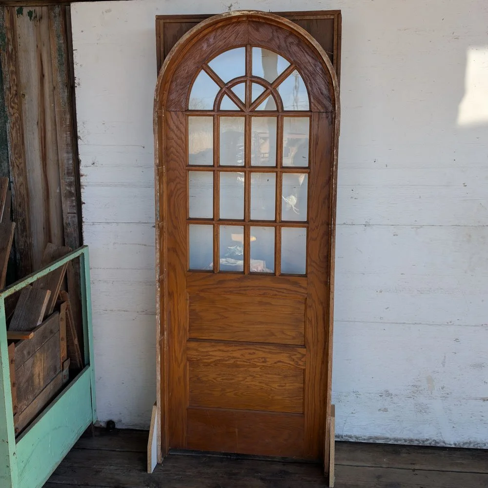 1920s Arched Door In Frame