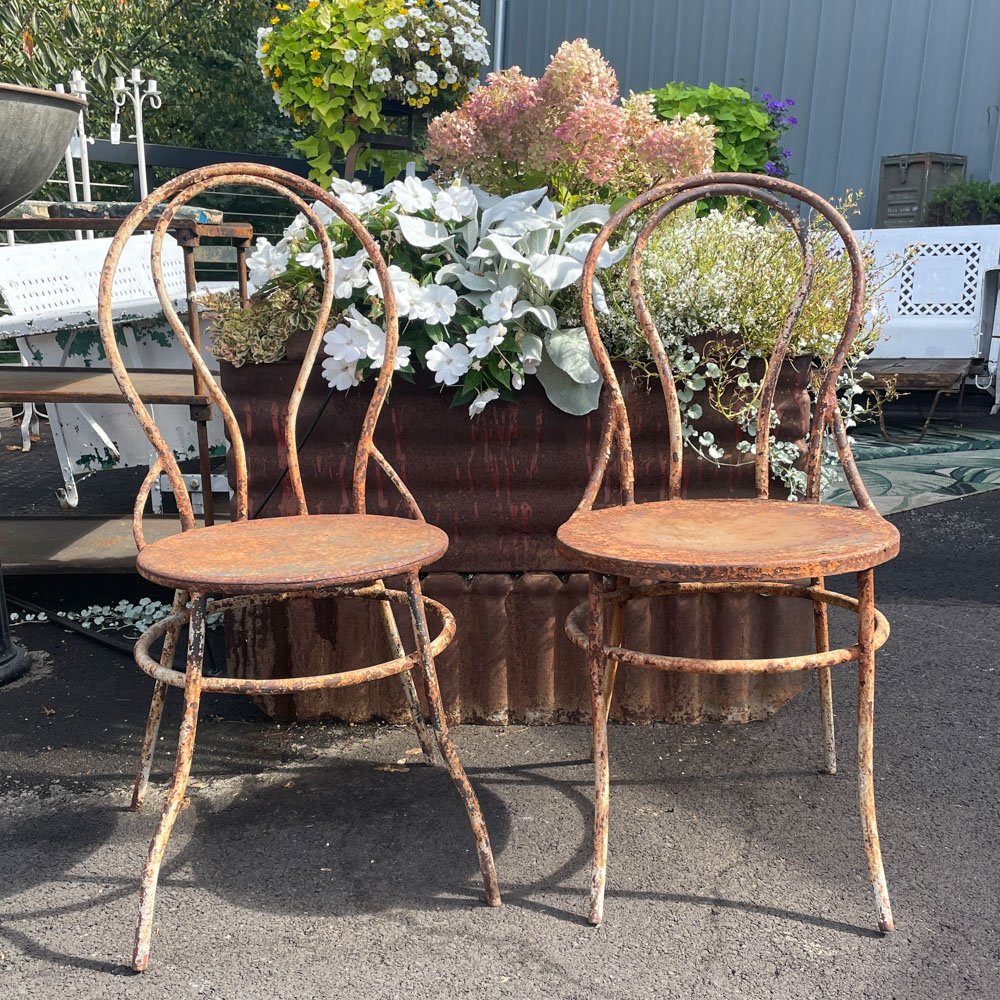 Pair of Iron Bistro Chairs