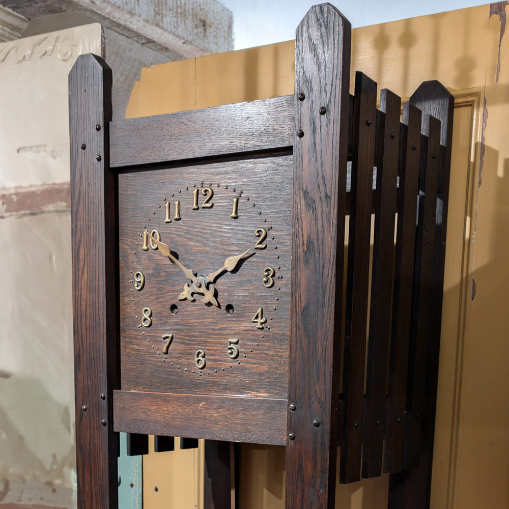 Dark Oak Mission Style Grandfather Clock — Aurora Mills
