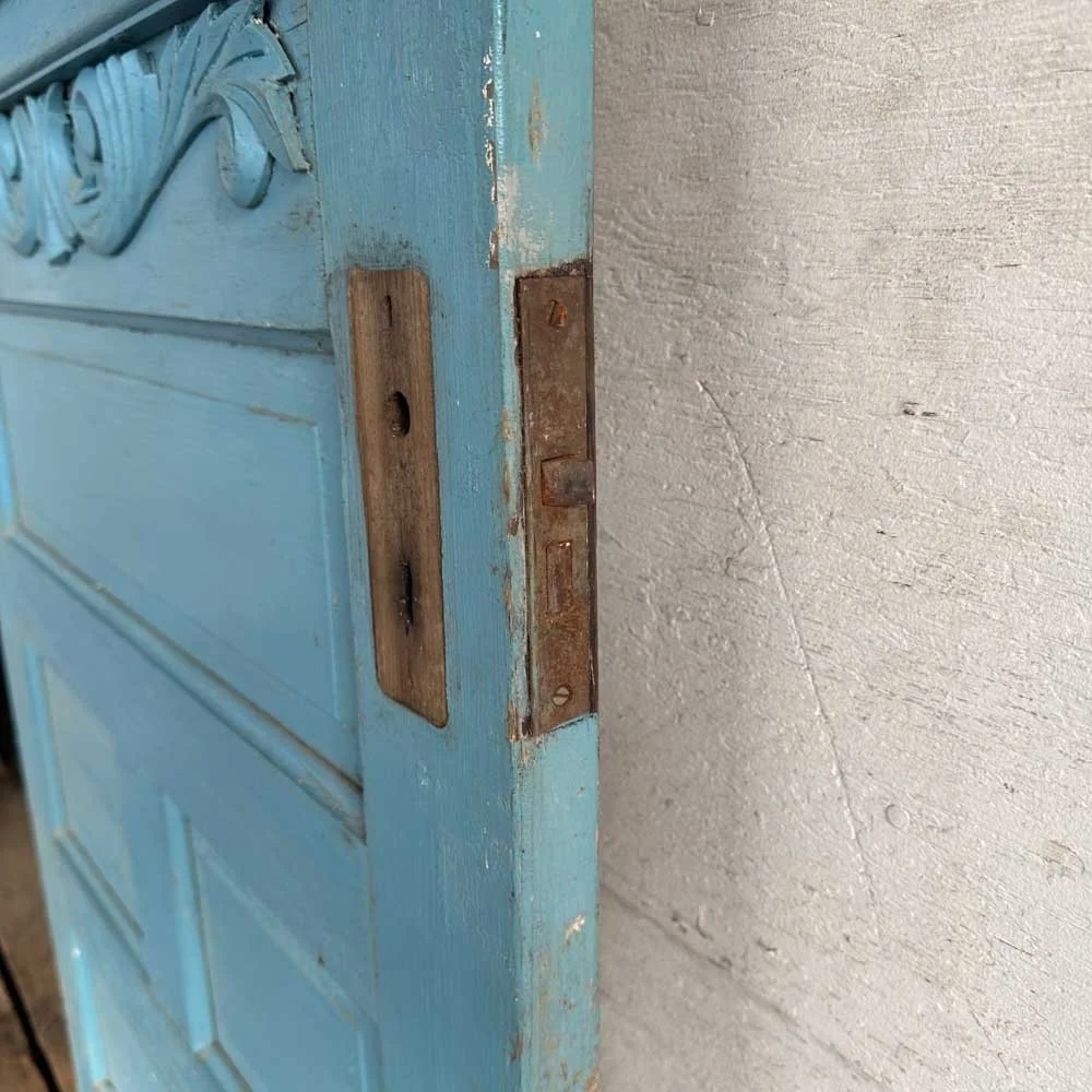 Robin's Egg Blue Half-Lite Victorian Door — Aurora Mills