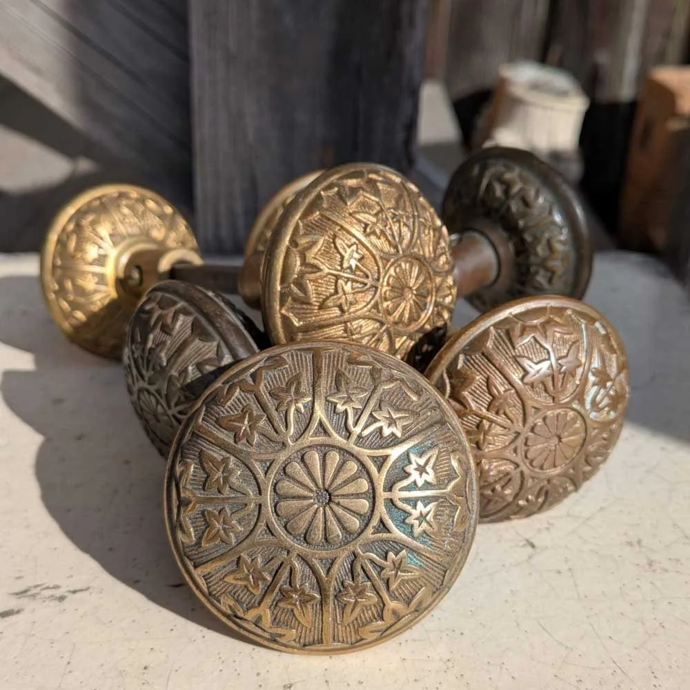 Vernacular Floral Doorknob Pair or Single Knob by Sargent ca 1888