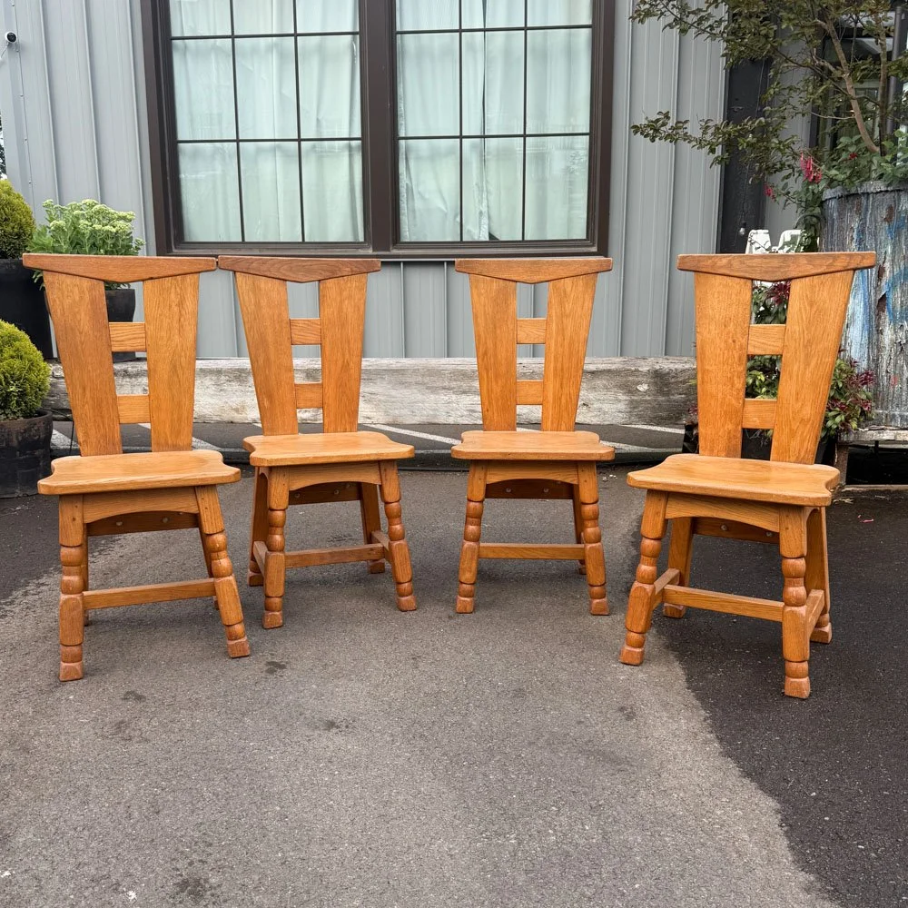 Set of 4 Brutalist Dining Chairs