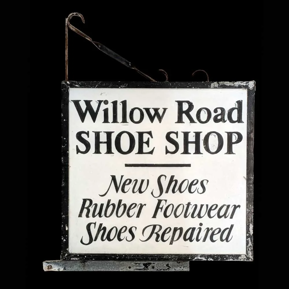 Double Sided Willow Road Shoe Shop Sign