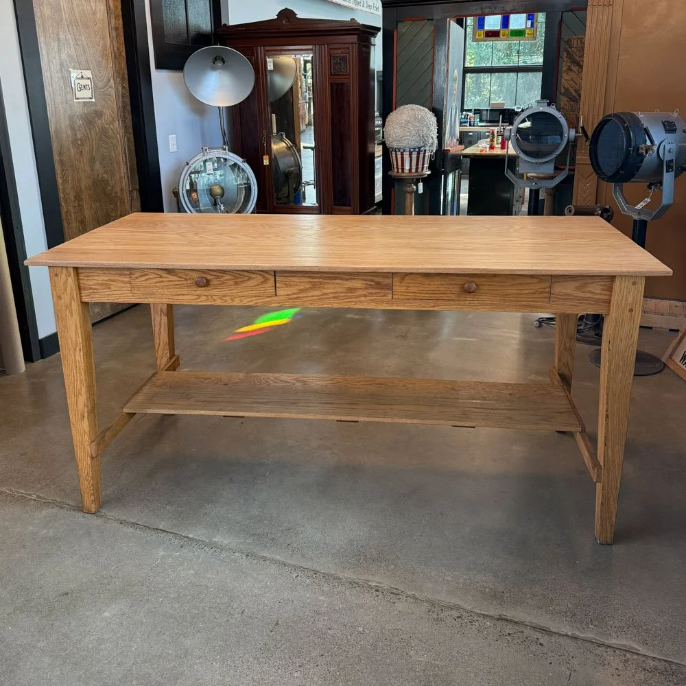 Blonde Oak Library Table