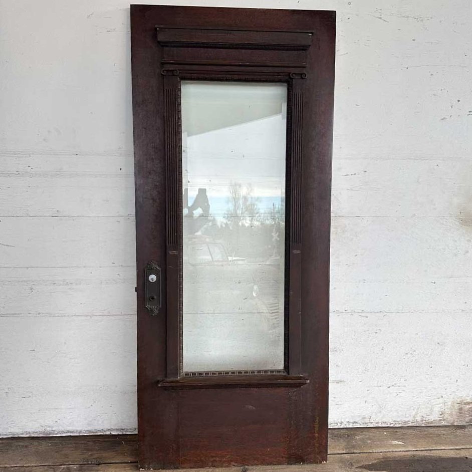 Oak Beveled Glass Exterior Door