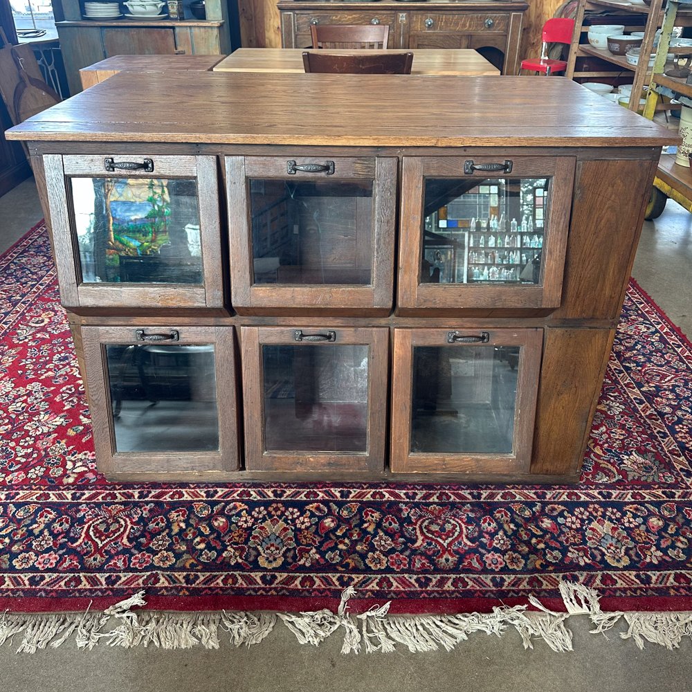 5ft Antique Oak Seed Counter