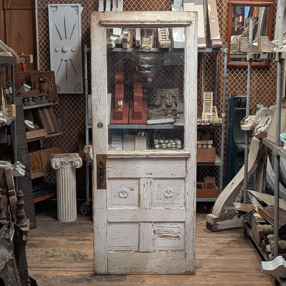Chippy White Half-Light Door