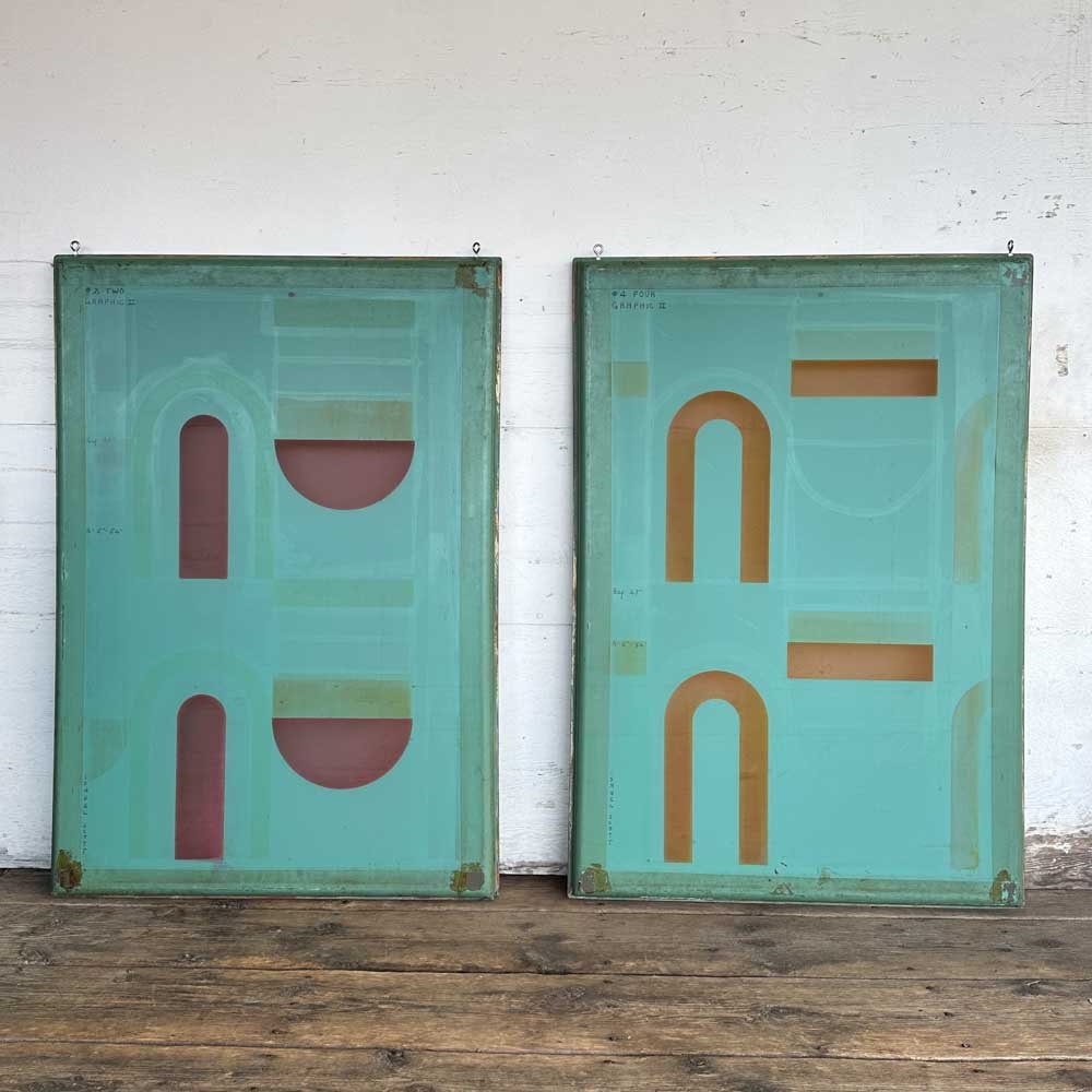 Teal Industrial Printing Screen