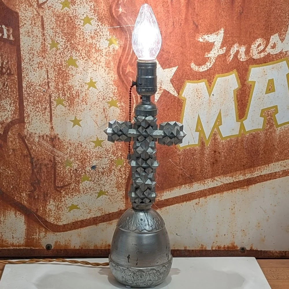 Tramp Art Cross Lamp