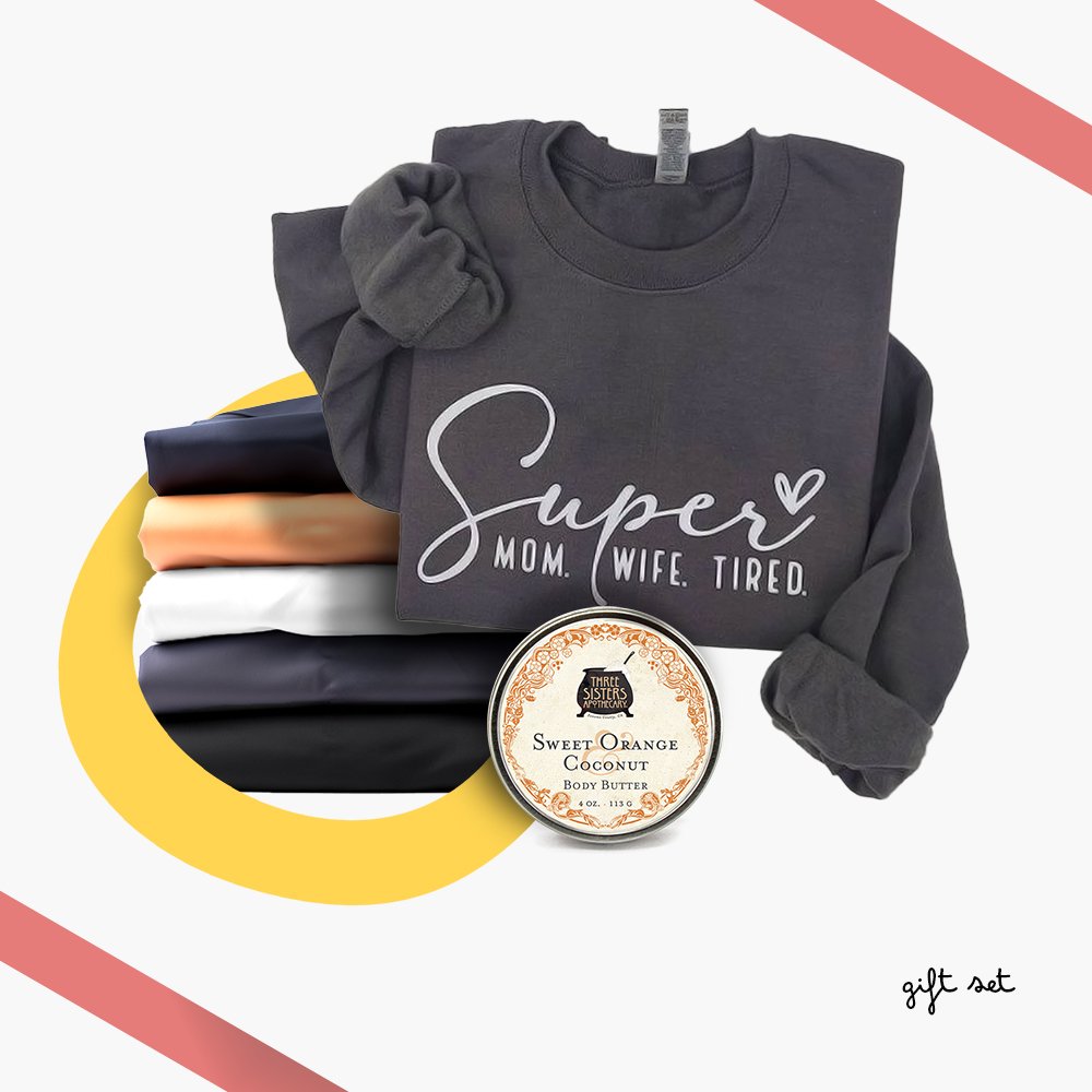 Lyvon Curated Gift Set - Super Mom Sweatshirt, Lyvon Oversized Tee, Orange  Coconut Body Butter — Lyvon