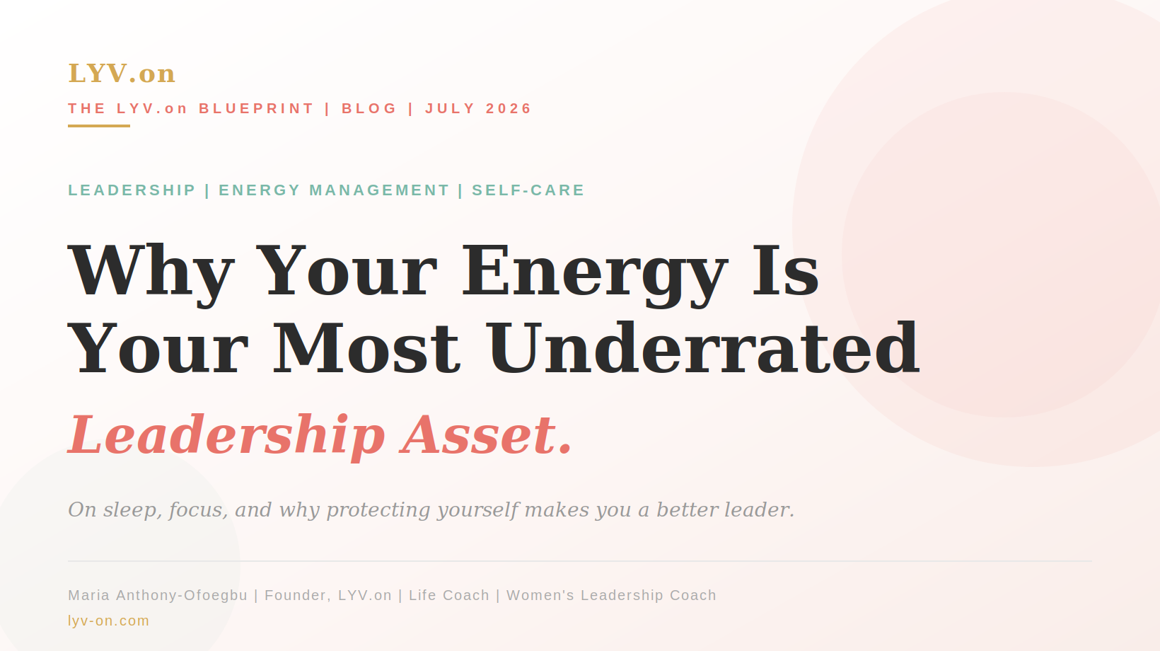 Why Your Energy Is Your Most Underrated Leadership Asset