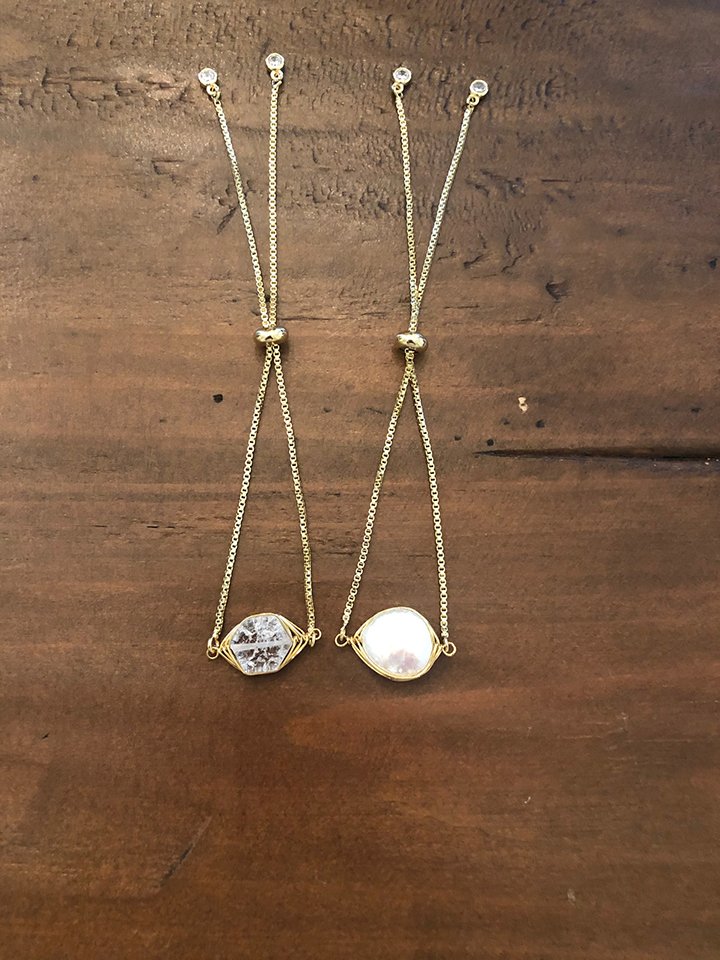 Pearl:Crystal Gold Adjustable Slider Bracelet - 2.jpg