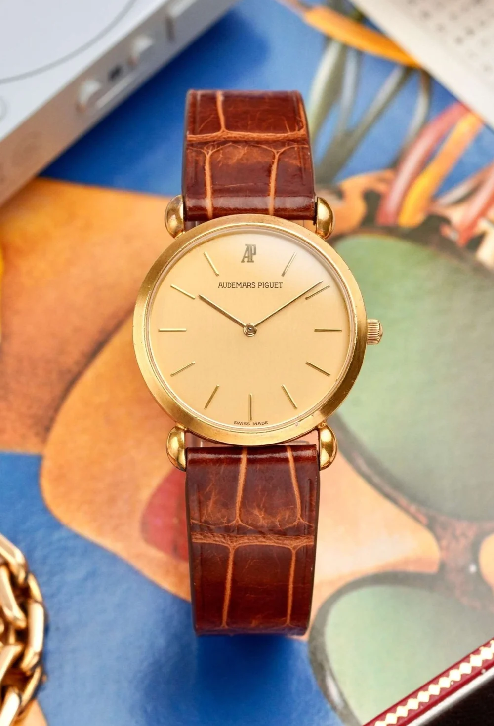 1980's Audemars Piguet "Fancy Lugs" 18K YG Dress Watch  Goldfinger's  Vintage | Distinctive Vintage Watches for Sale