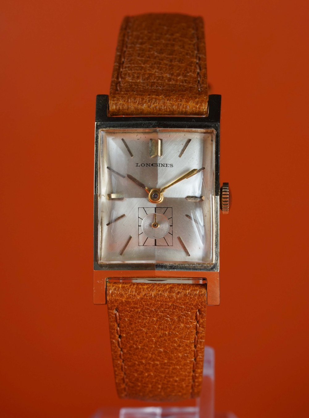 1950 s Longines 14K Gold Tank Geometric with Box Goldfinger s Vintage Distinctive Vintage Watches for Sale