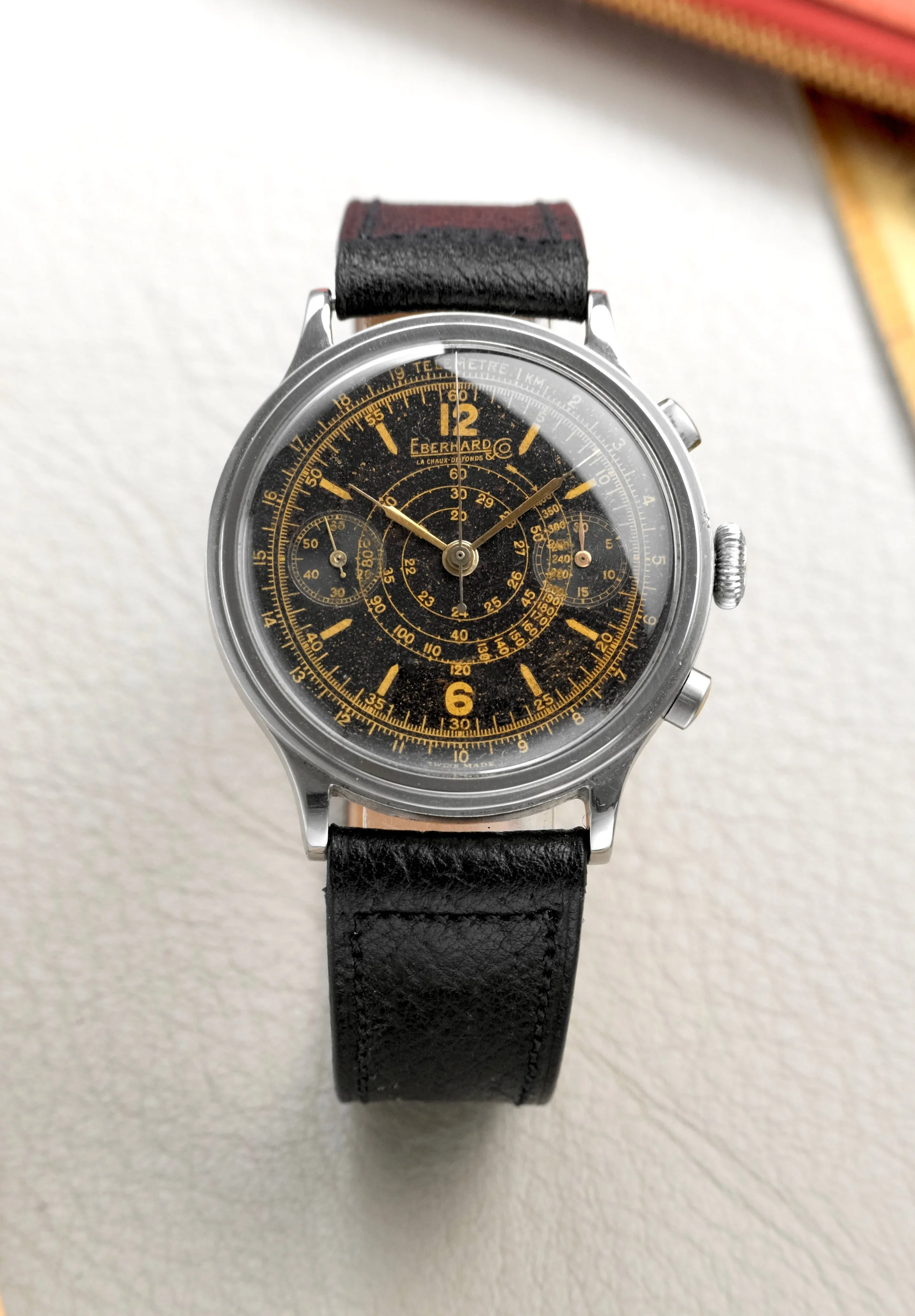 1930's Eberhard Pre-Extra Fort w/ Black Gilt Dial