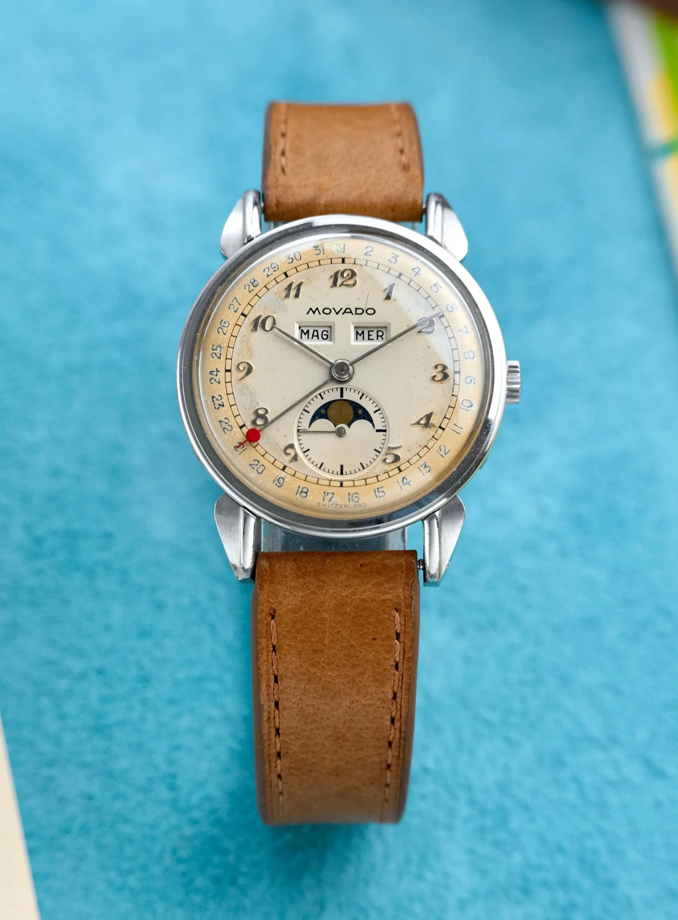 1950's Movado Celestograf Triple Calendar Moonphase ref. 14920