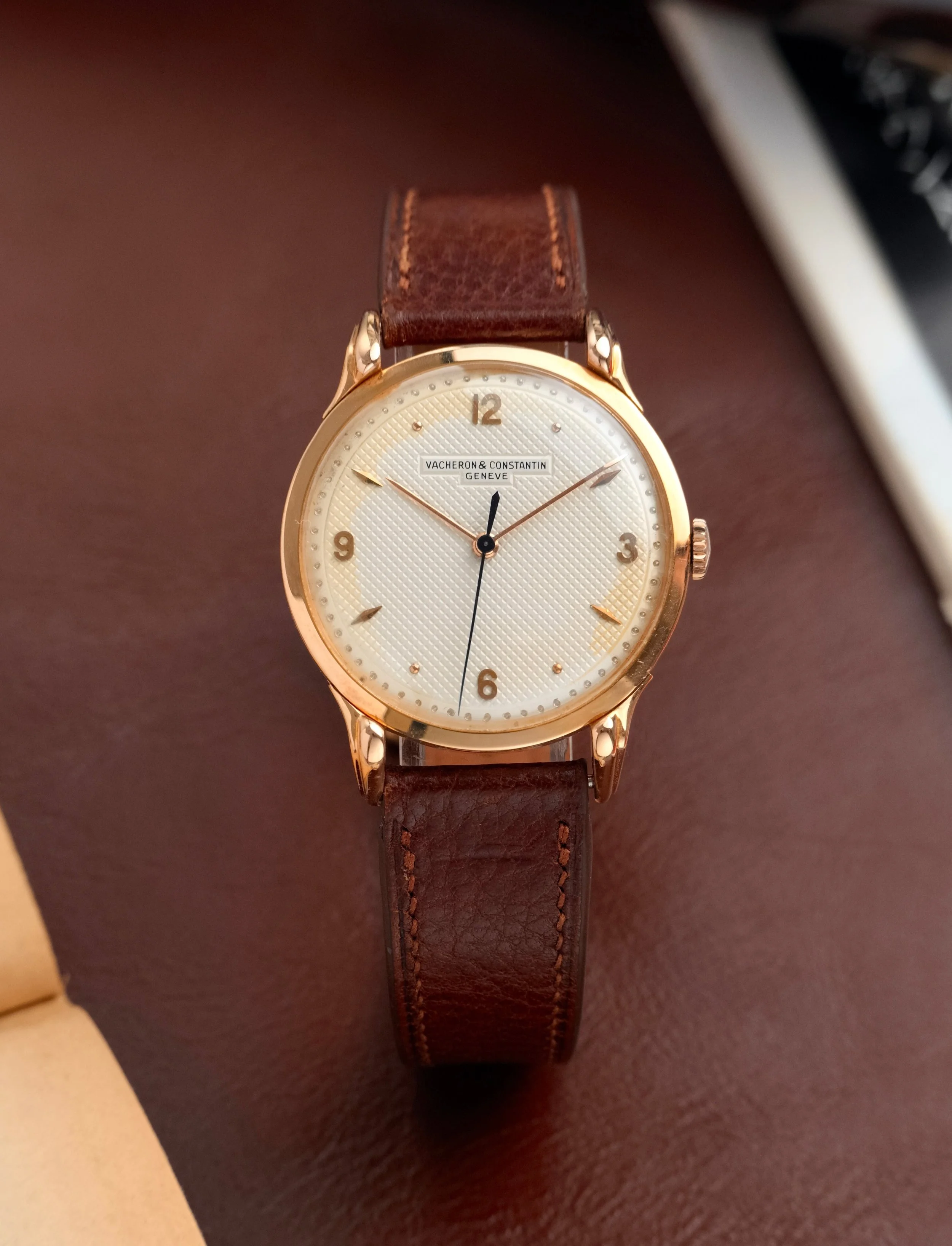 1950's Vacheron Constantin "Grande Calatrava" 18K Pink Gold & Guilloché Dial