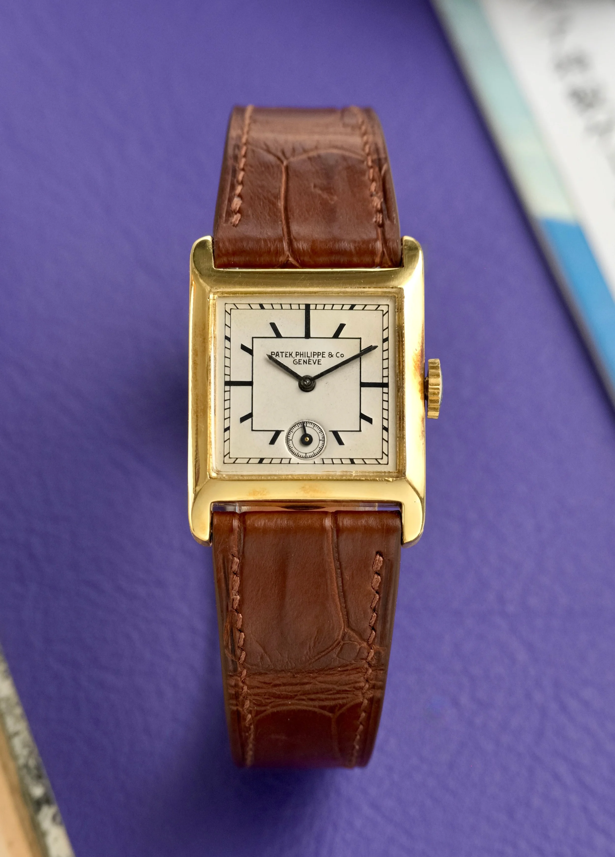 1930's Patek Philippe Sector Dial Tank Carré Pre-Reference