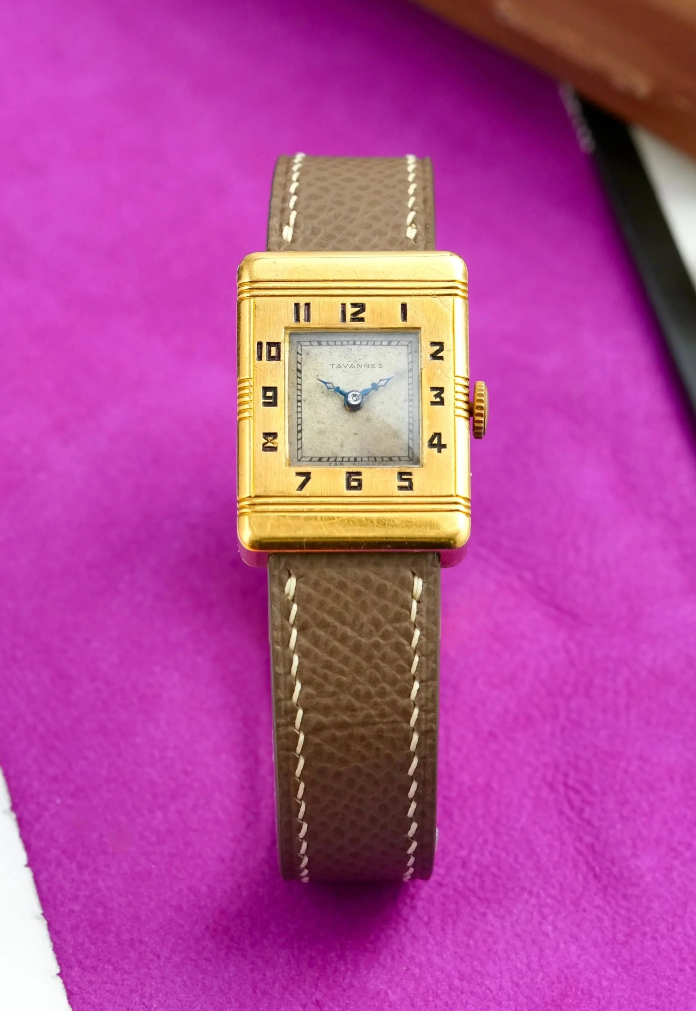 1930's Tavannes Art Deco Tank 18K YG