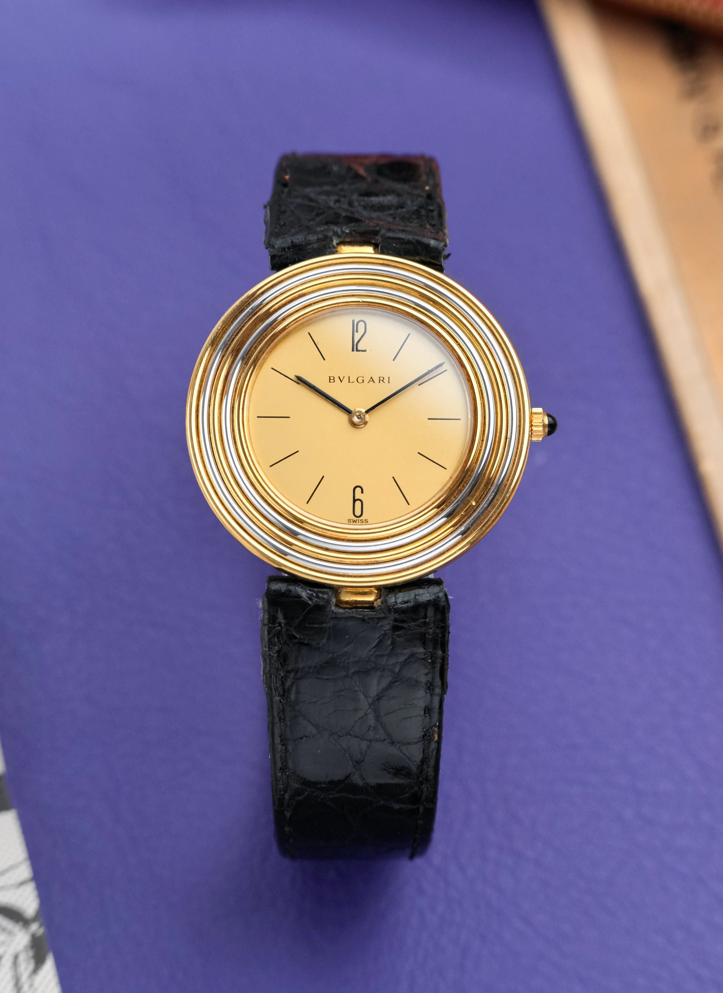 1970's BVLGARI by Gerald Genta "Disco Volante Deux Or" 18K Y & WG