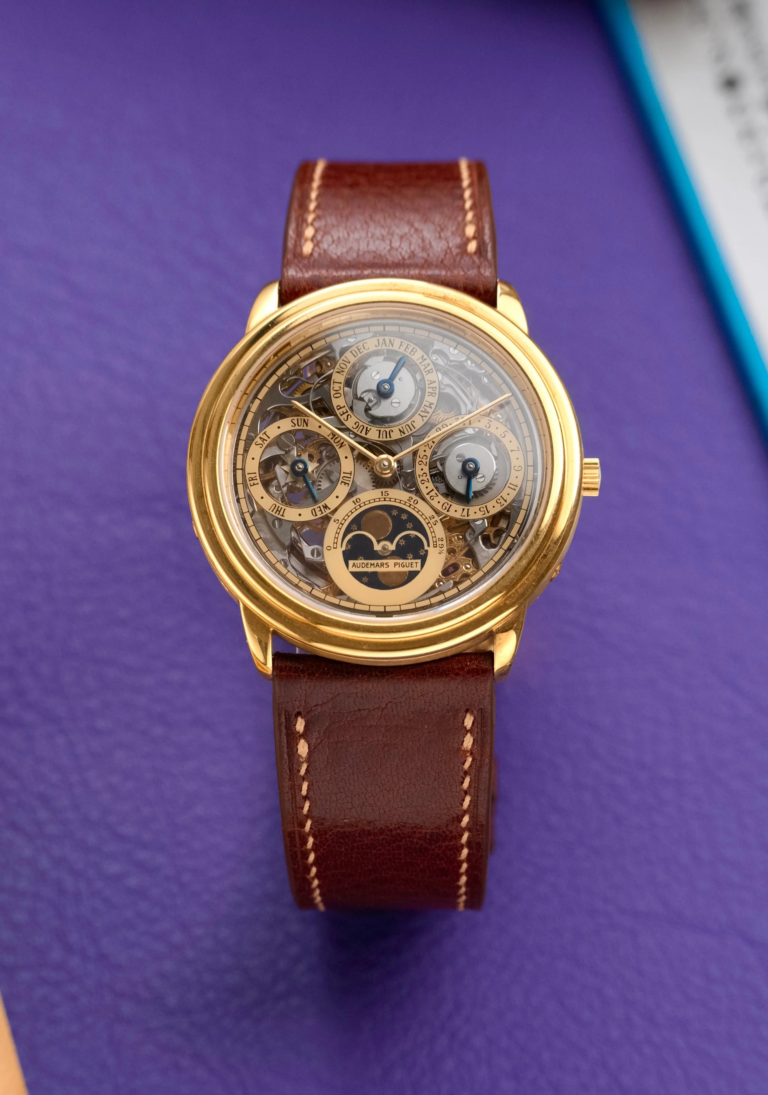 1990's Audemars Piguet Quantieme Perpetuel Skeleton ref. 25668 w/ Stamped AP Papers