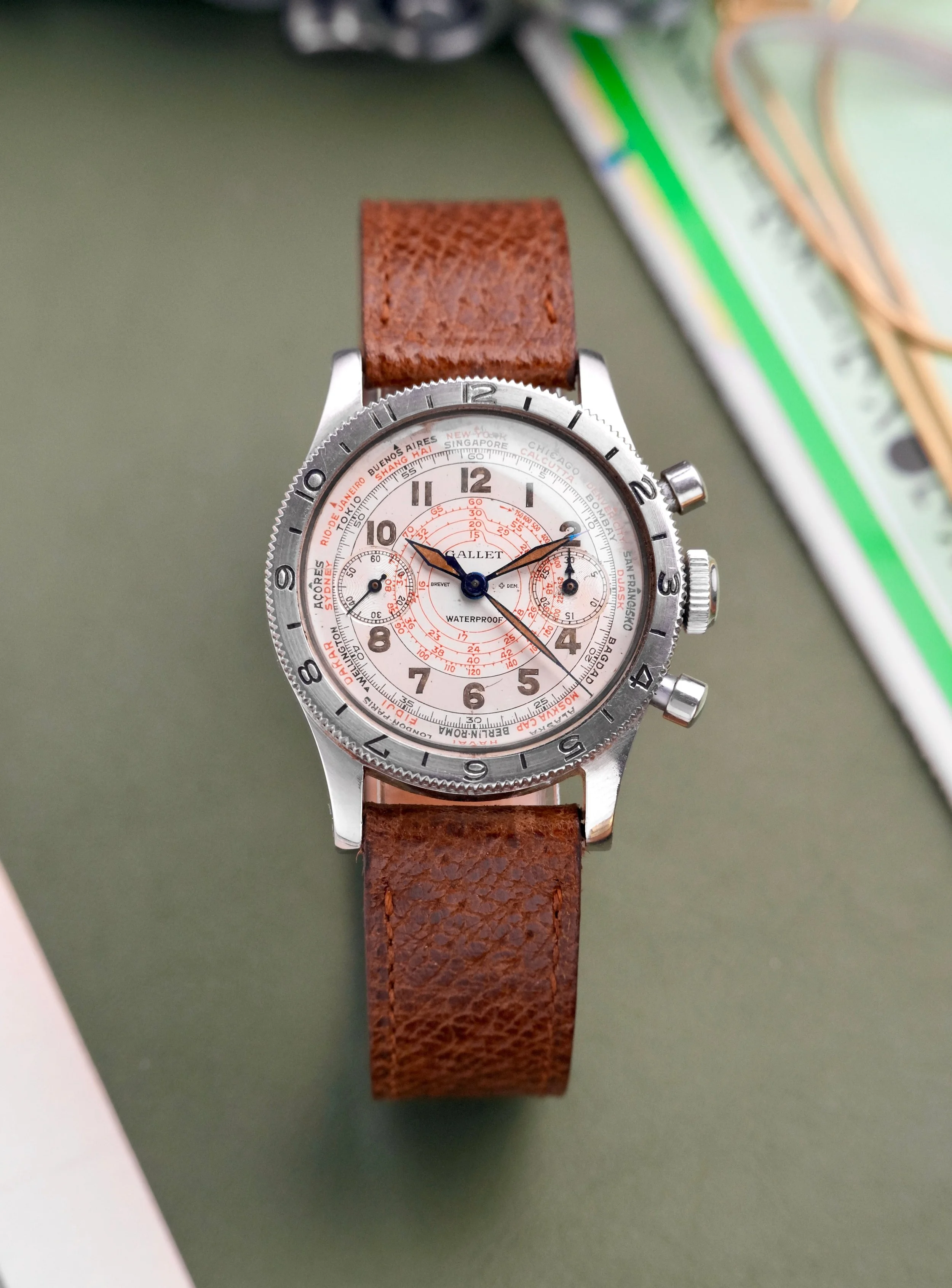 1940's Gallet Flying Offer "1st Generation" Chronograph