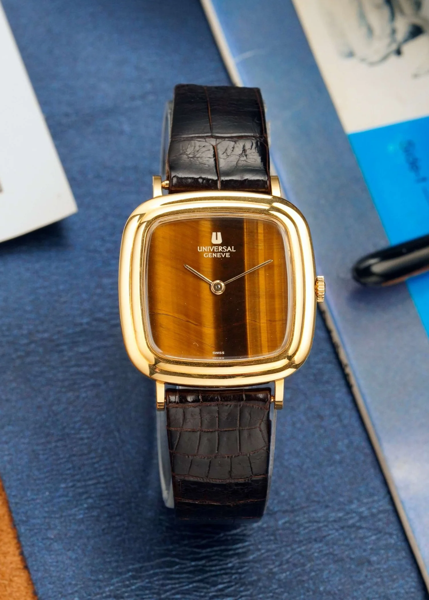 ? Lucerne Watch, 1960\'s w/Faux Tiger Eye Vintage Lucerne Watch - Etsy main image 3