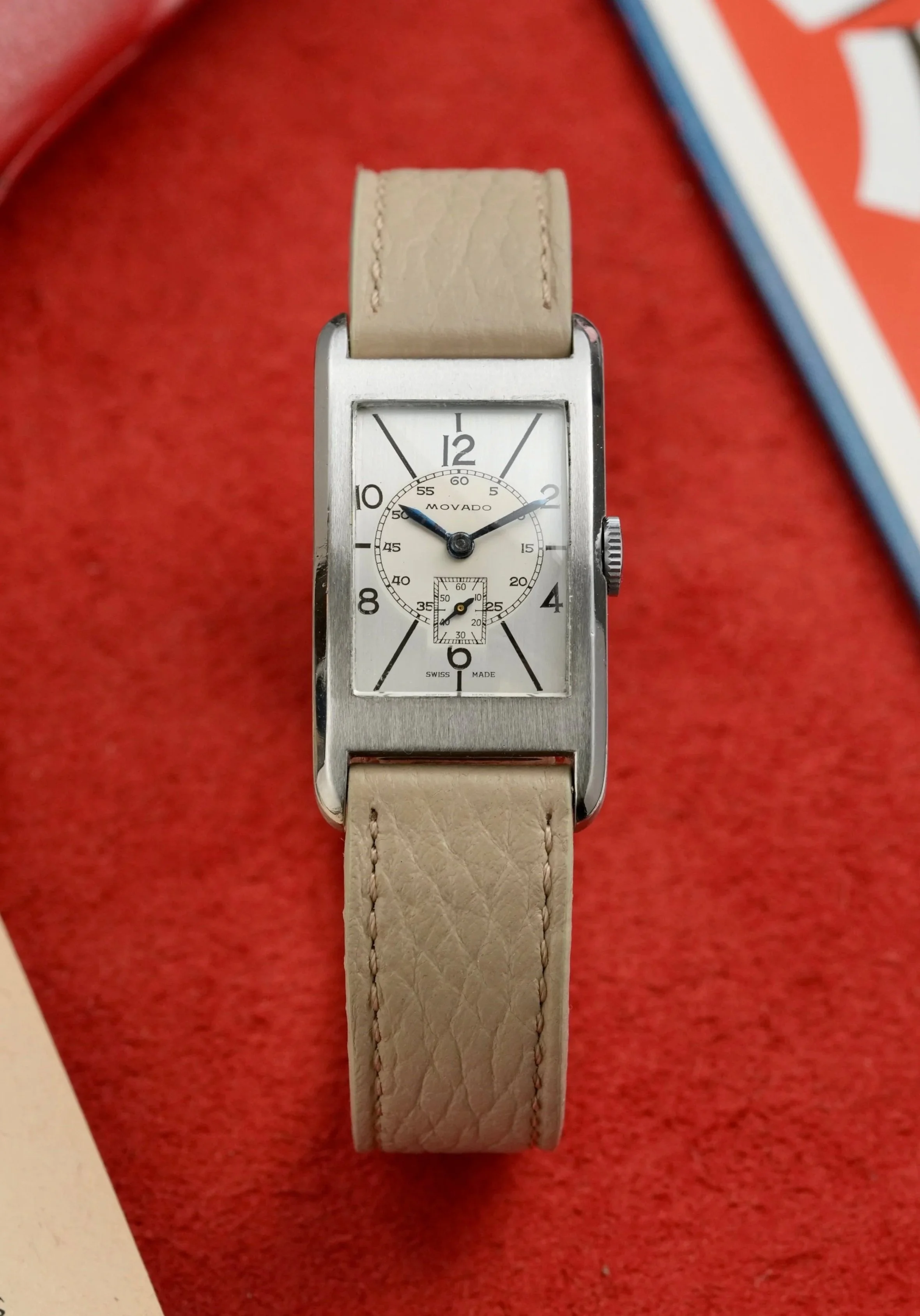 1940's Movado Curviplan Tank w/ Two-Tone Sector Dial