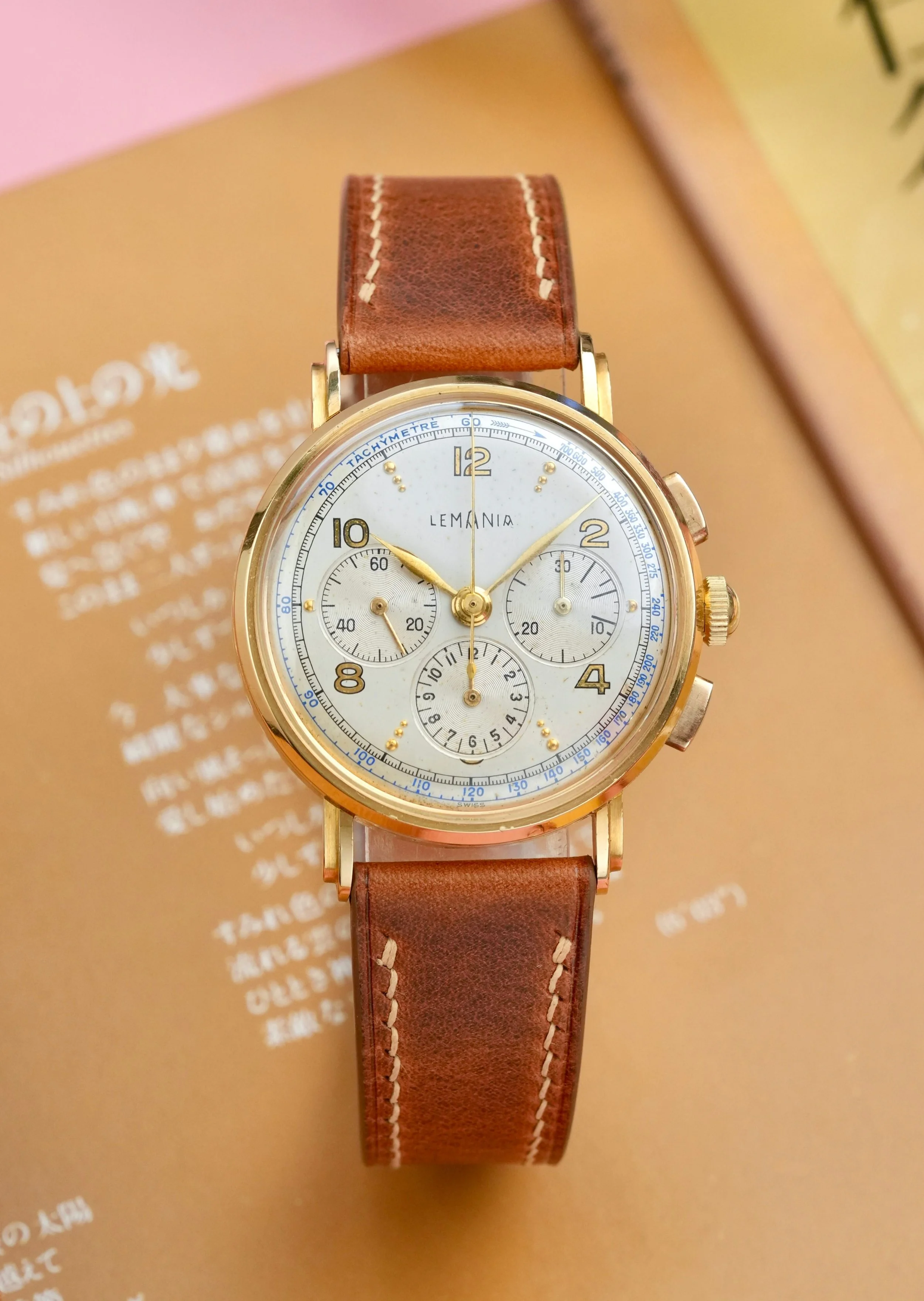 1950's Lemania Chronograph "321" 18K Yellow Gold