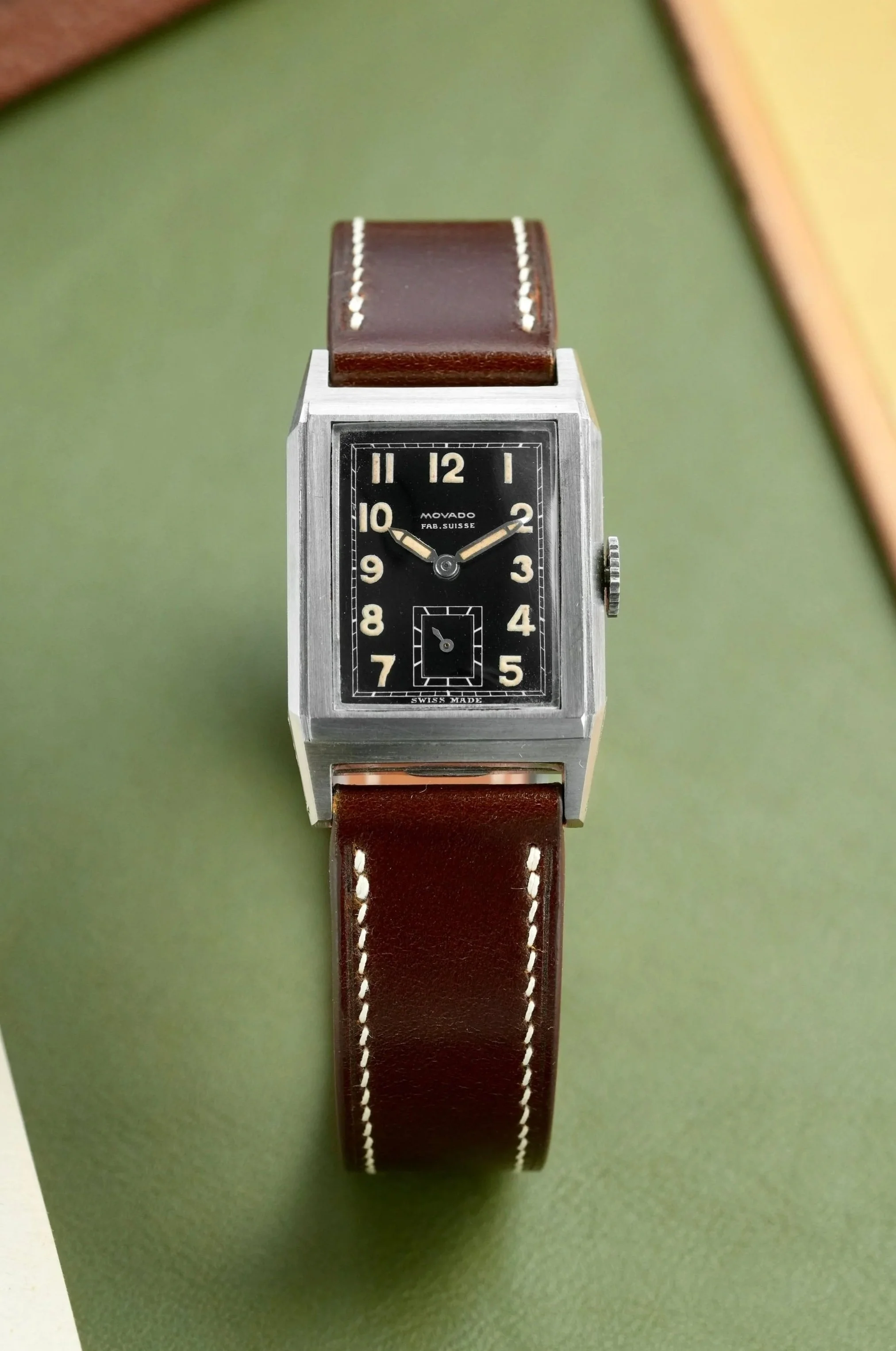 1940's Movado Tank *LNOS* Black Dial