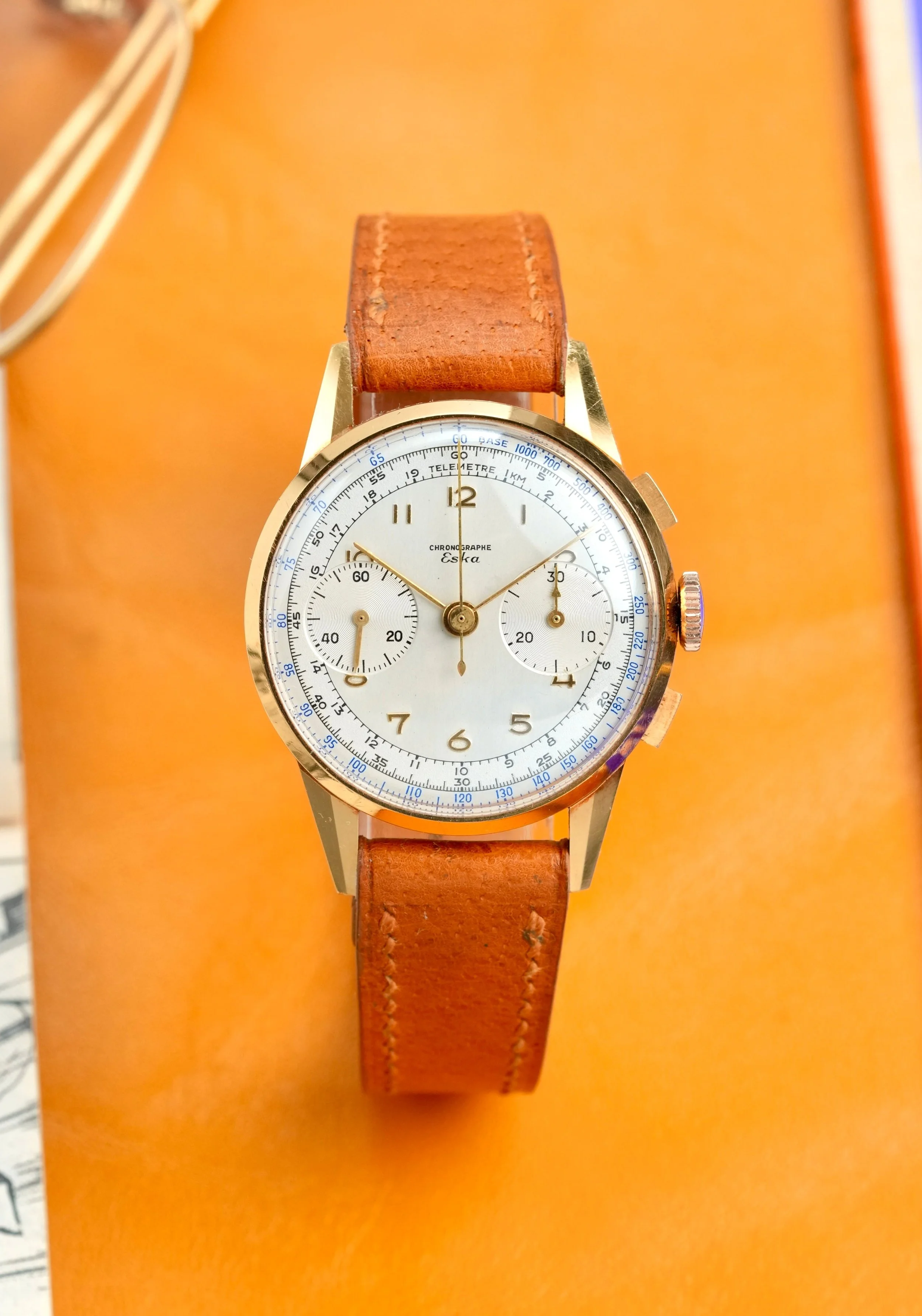 1950's Eska French Market Chronograph 18K YG