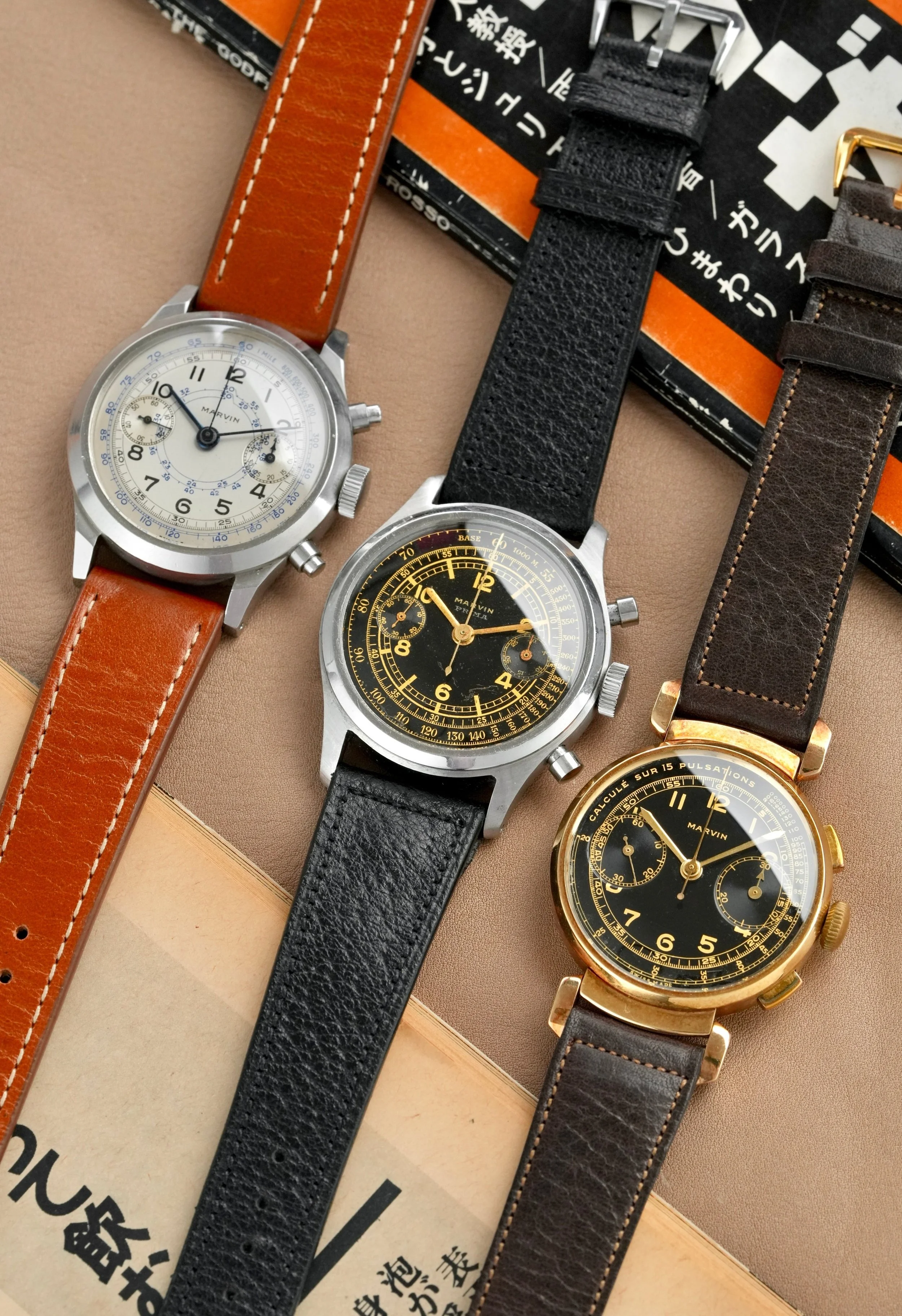 1940's Marvin Chronograph Collectors Trio