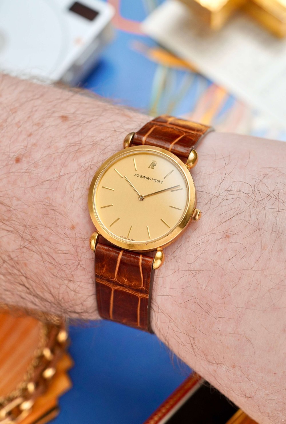 1980's Audemars Piguet "Fancy Lugs" 18K YG Dress Watch  Goldfinger's  Vintage | Distinctive Vintage Watches for Sale