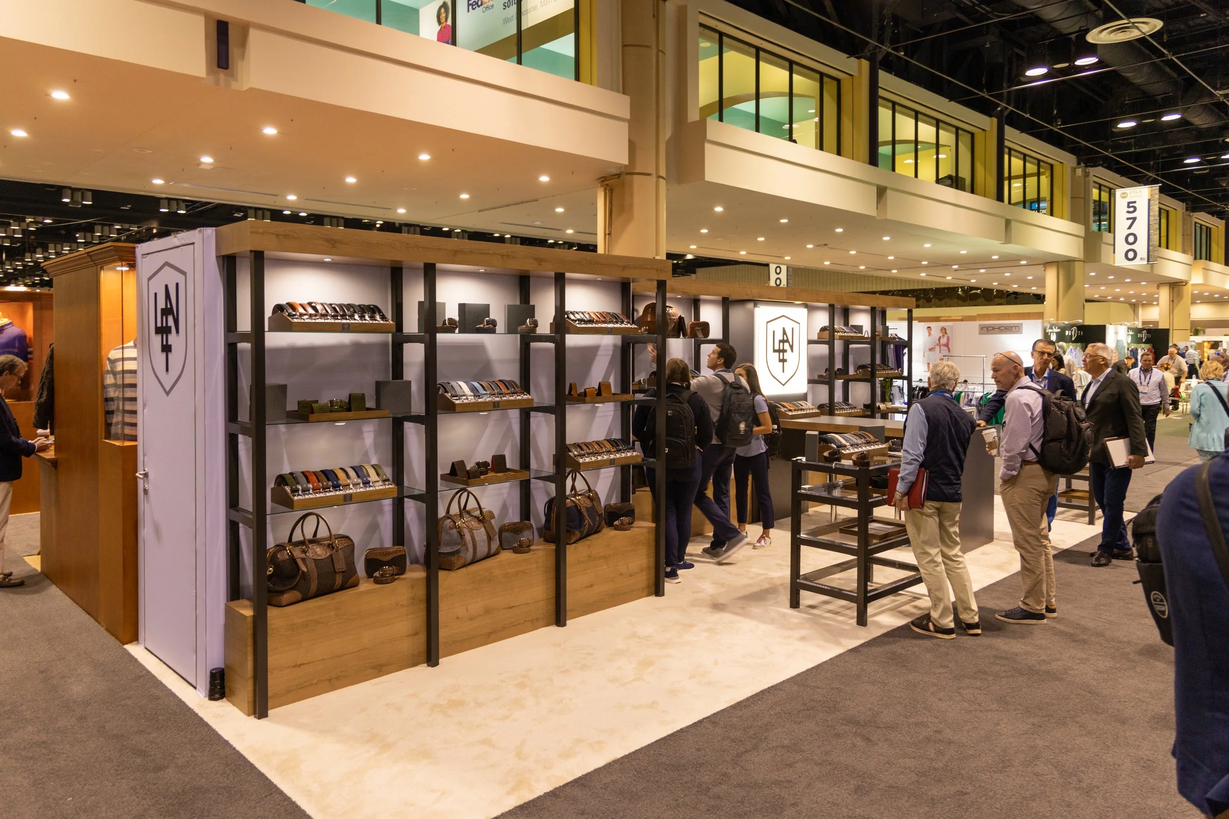 A trade show booth at the PGA show.