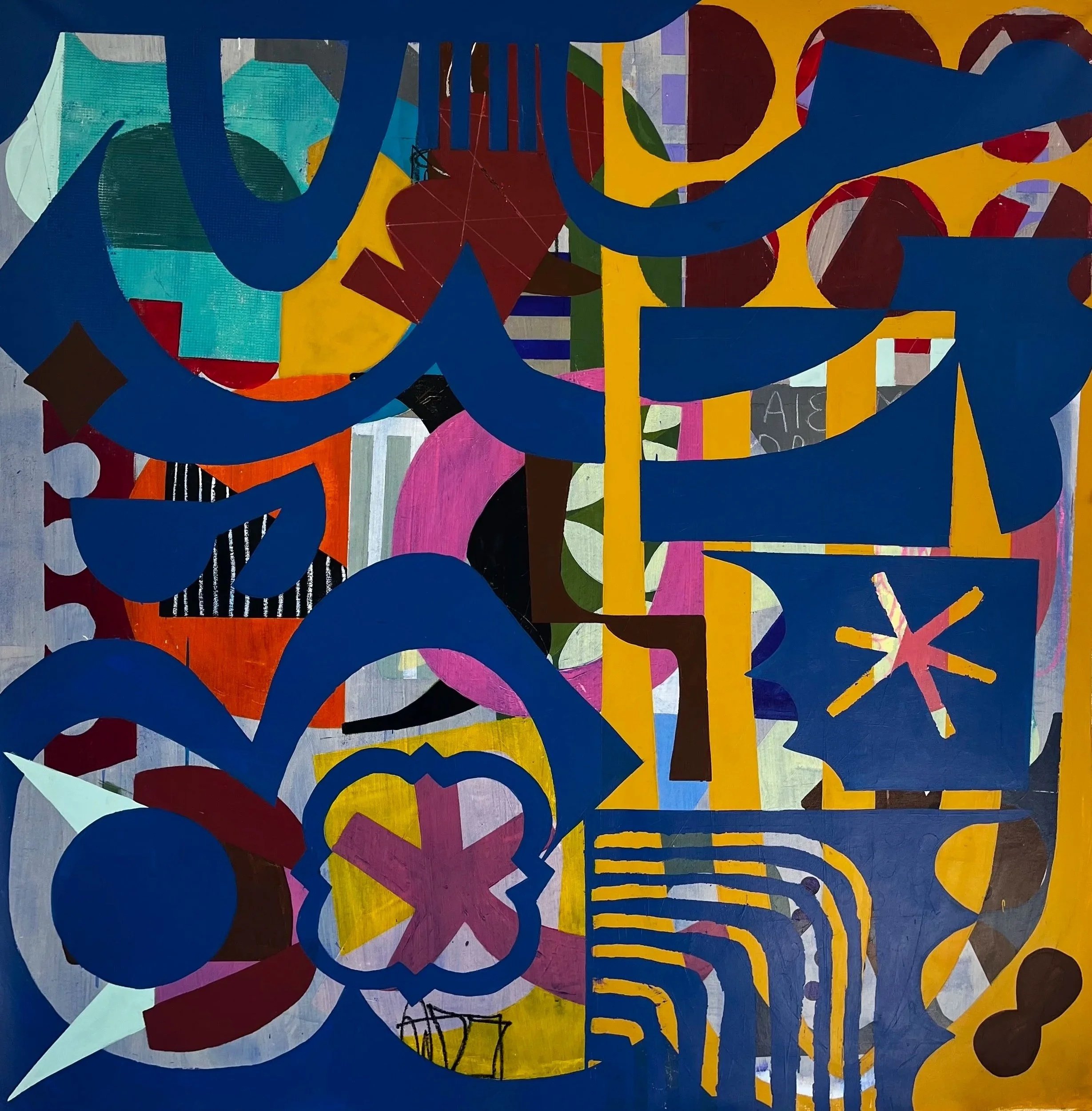 Morning Coffee - 50 x 50 - Mixed media on canvas.