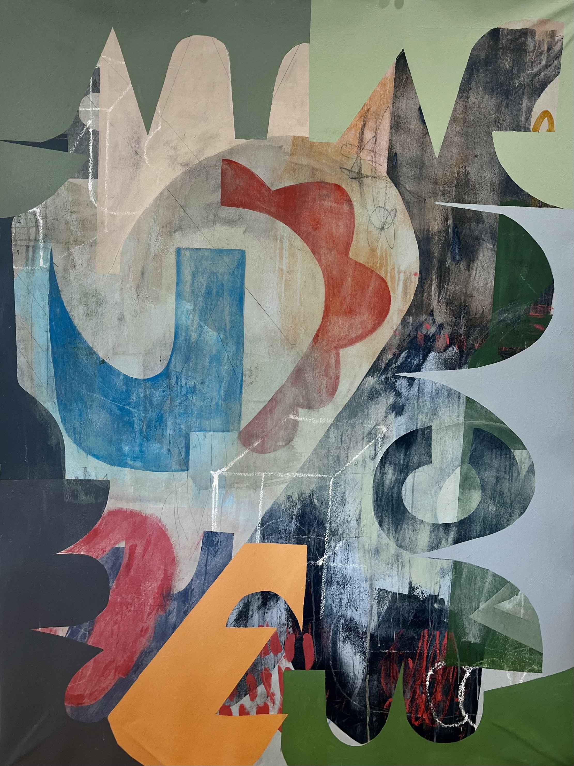 Full Hearted - 46 x 56 - Mixed media on canvas.