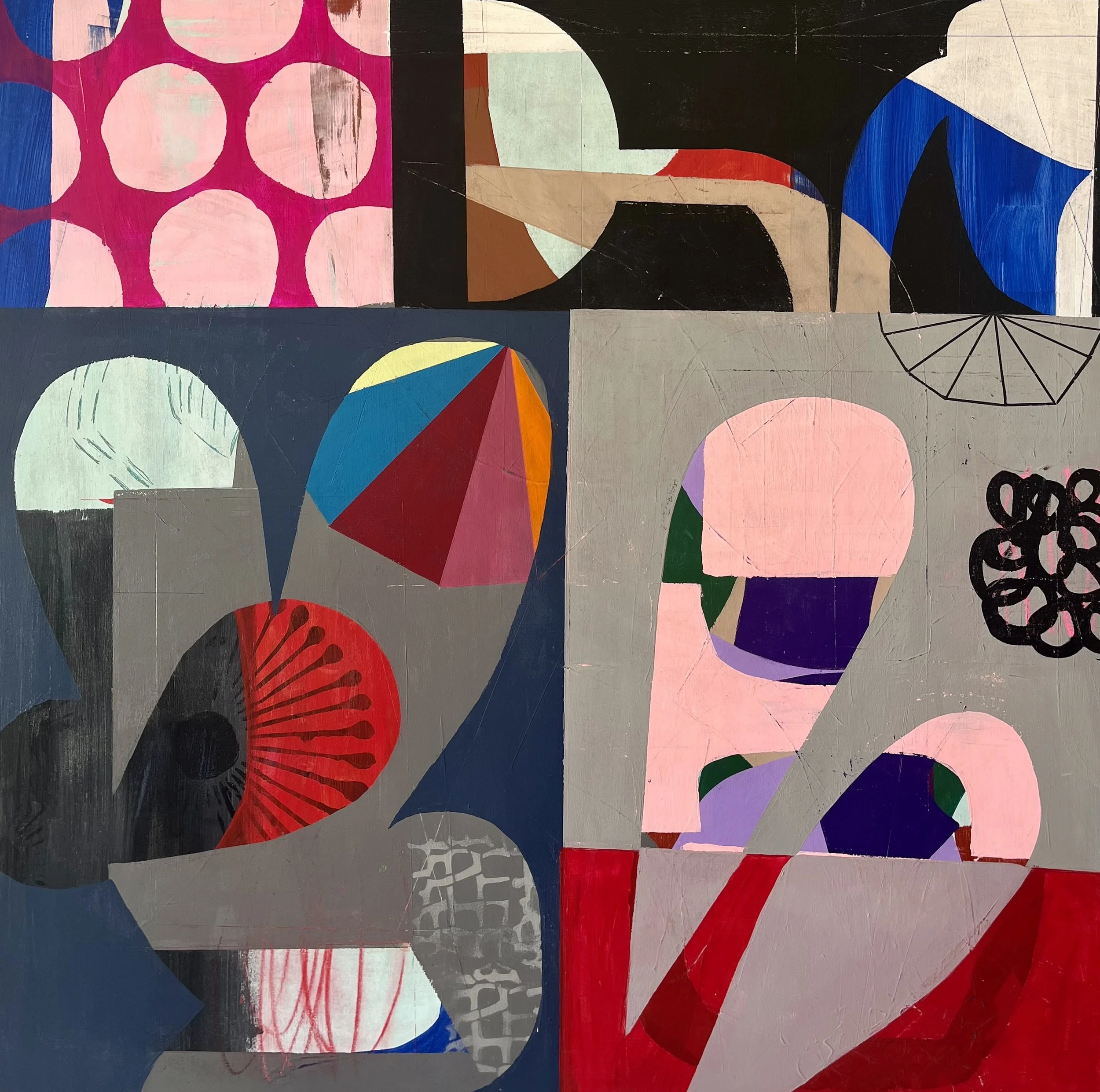 Win Win - 36 x 36 - Acrylic on wood panel.