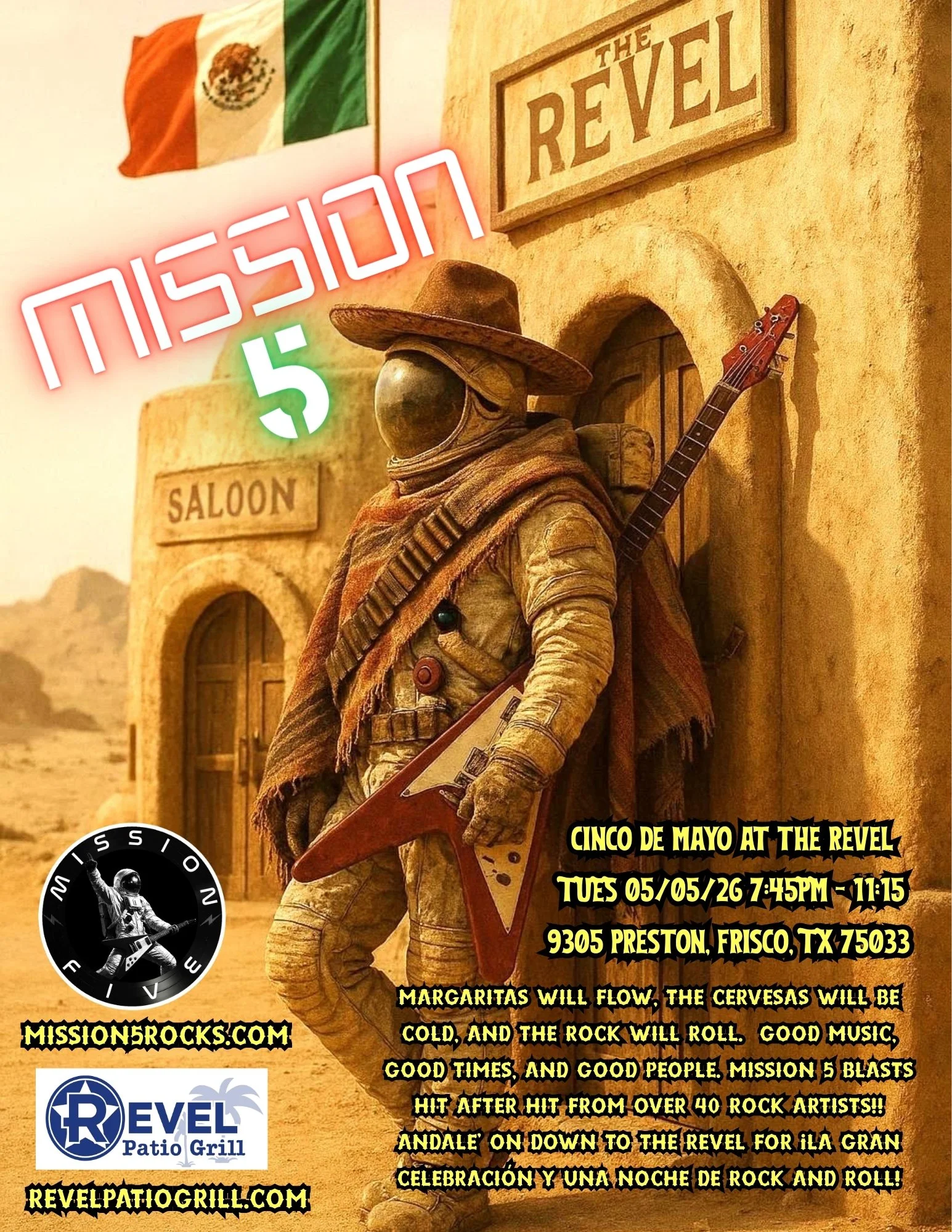 MISSION 5 ROCKS THE REVEL CINCO DE MAYO!! GET READY TO ROCK, AMIGOS! TUESDAY 05/05/26!! 