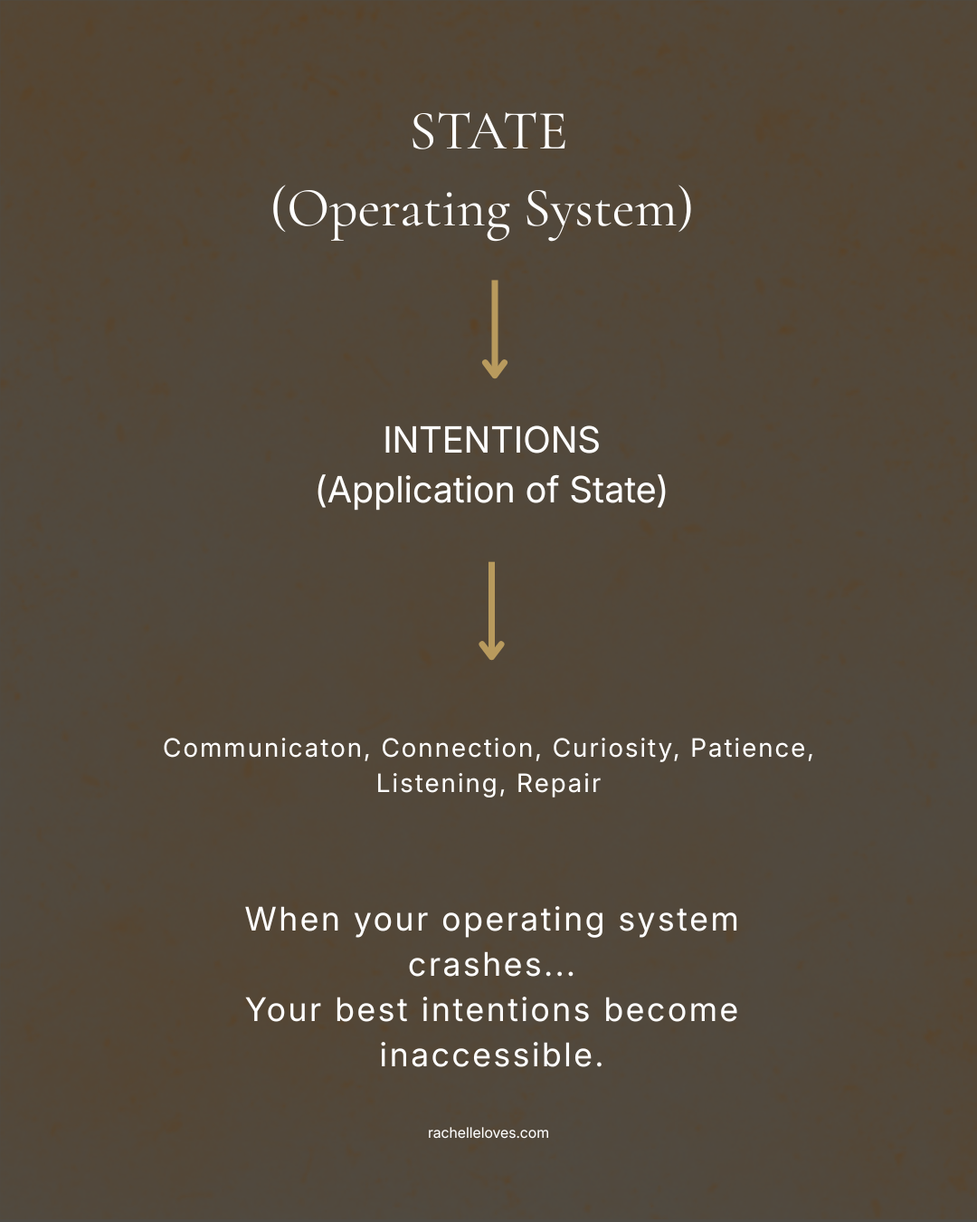 Infographic with charcoal brown background and soft ivory text