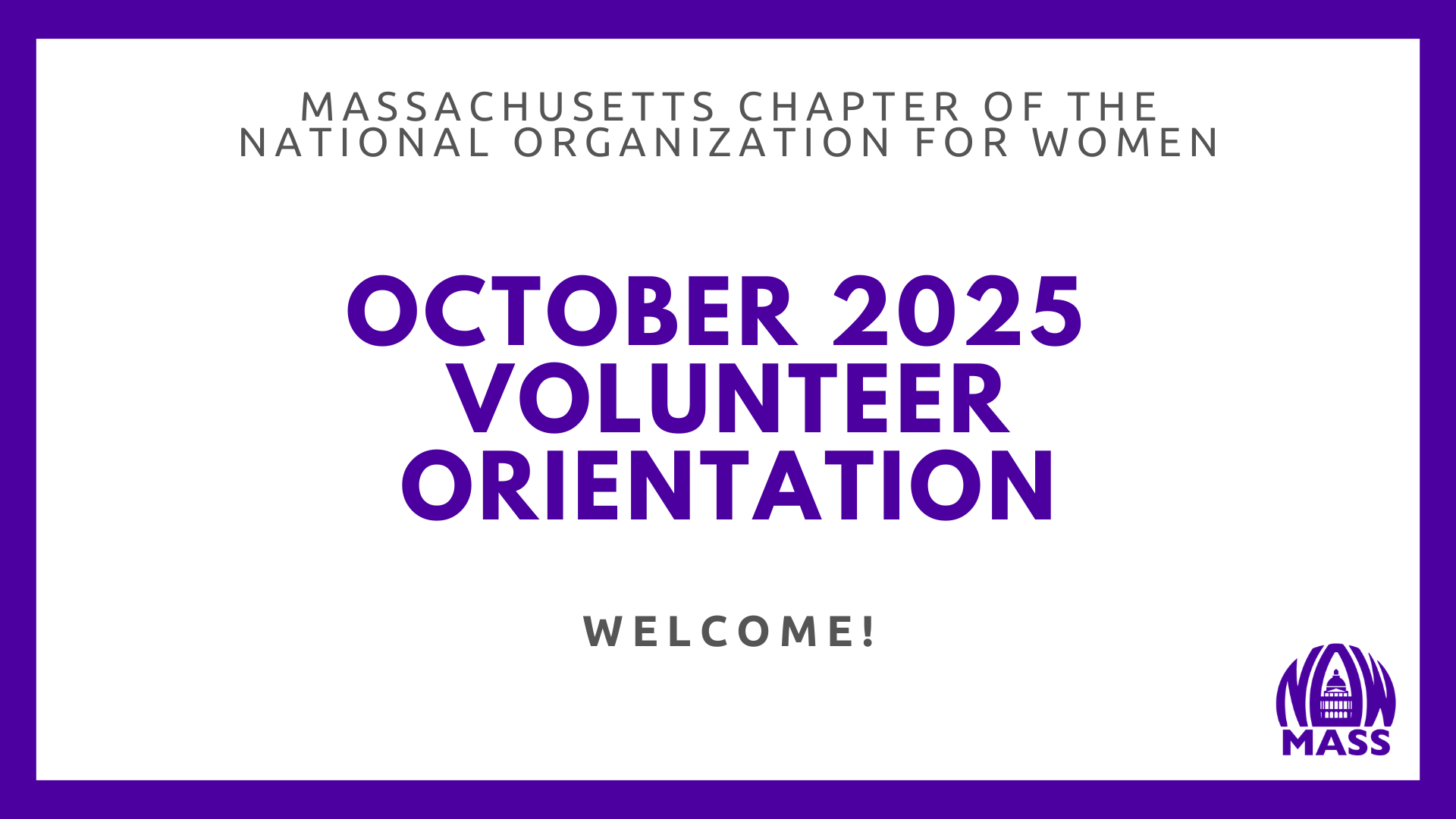 October 2025 New Volunteer Orientation