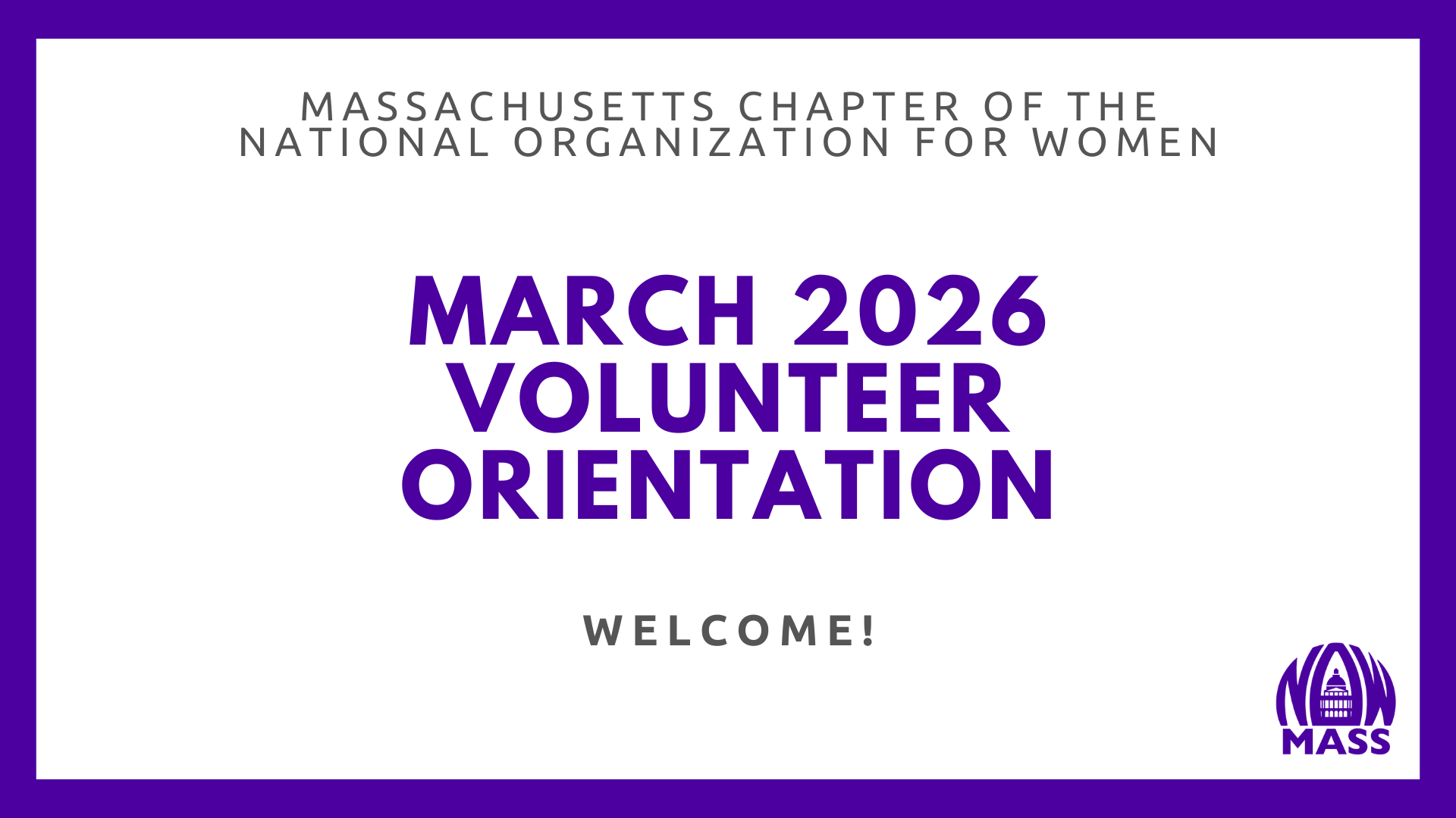 March 2026 Volunteer Orientation 