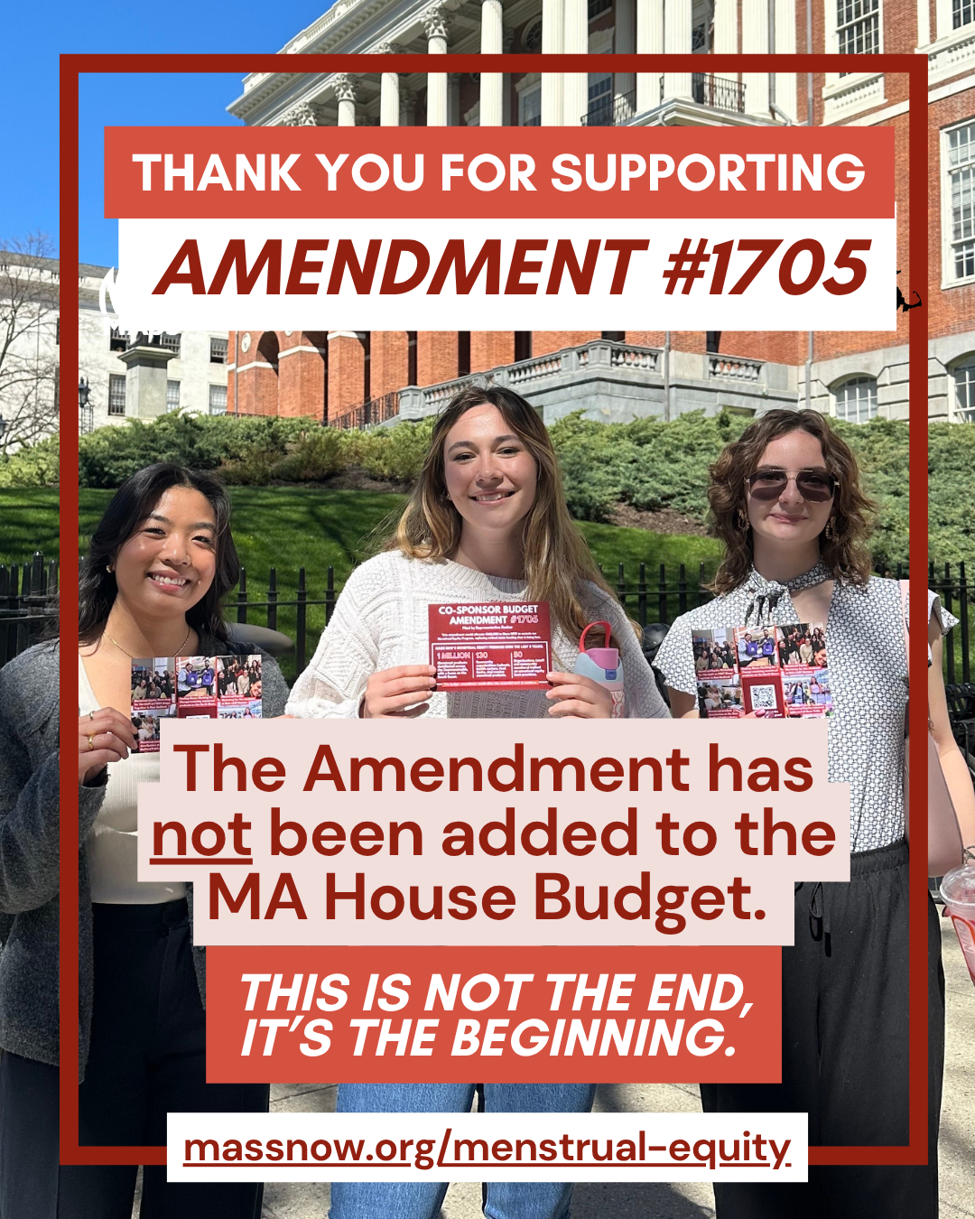 Our House Budget Amendment Campaign to Protect Menstrual Equity
