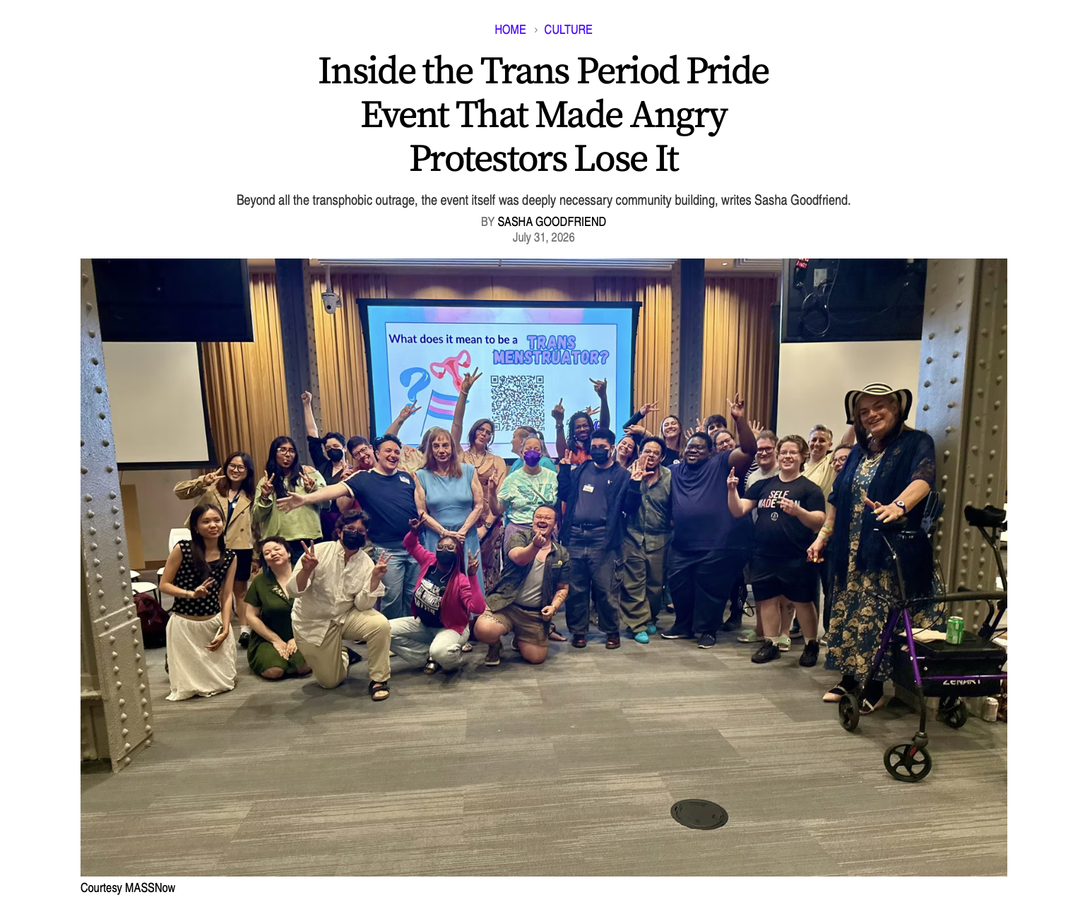 Inside the Trans Period Pride Event That Made Angry Protestors Lose It