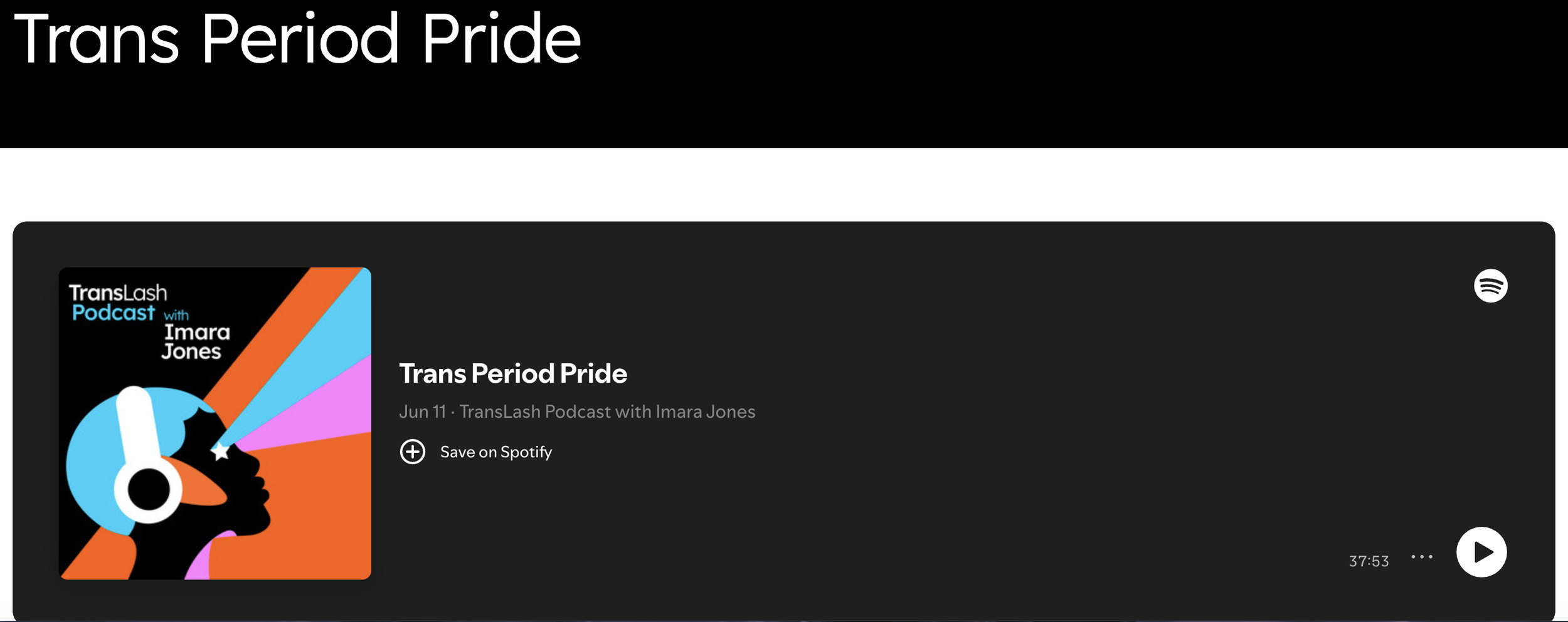 TransLash Podcast: Trans Period Pride. With Imara James. June 11, 2026