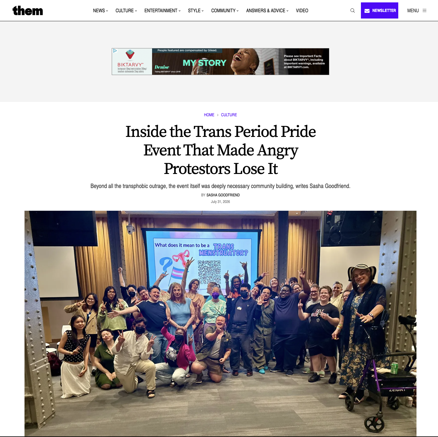 Them: Inside the Trans Period Pride Event That Made Angry Protestors Lose It. By Sasha Goodfriend, July 31, 2026