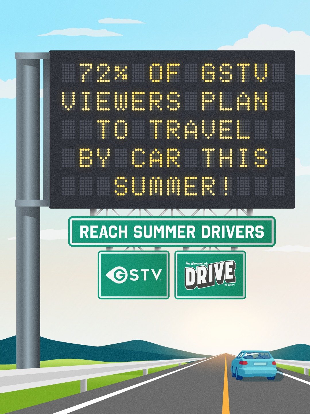 Does the weather have you dreaming of summer? ☀️ You're not alone! A majority GSTV viewers are planning on hitting the road this summer, and your brand can make the most of peak travel season. 

Reach high-intent audiences when they're out, about, an